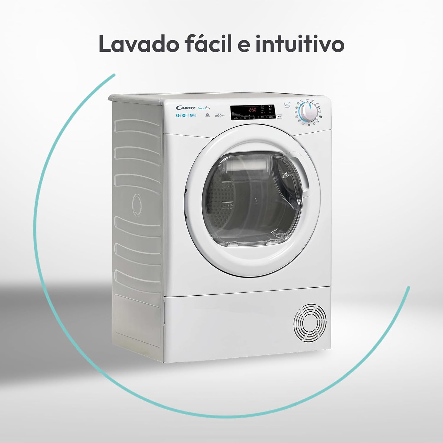 Candy Smart CS 14102DE/1-S, Lavadora 10 KG, 1400 RPM, Pantalla Digital y Mando, Tecnología NFC, Asistente de Voz, 15 Ciclos, 5 Rápidos, Planchado Fácil, Inicio Diferido 24H, Detector KG, 81 DB, Blanco