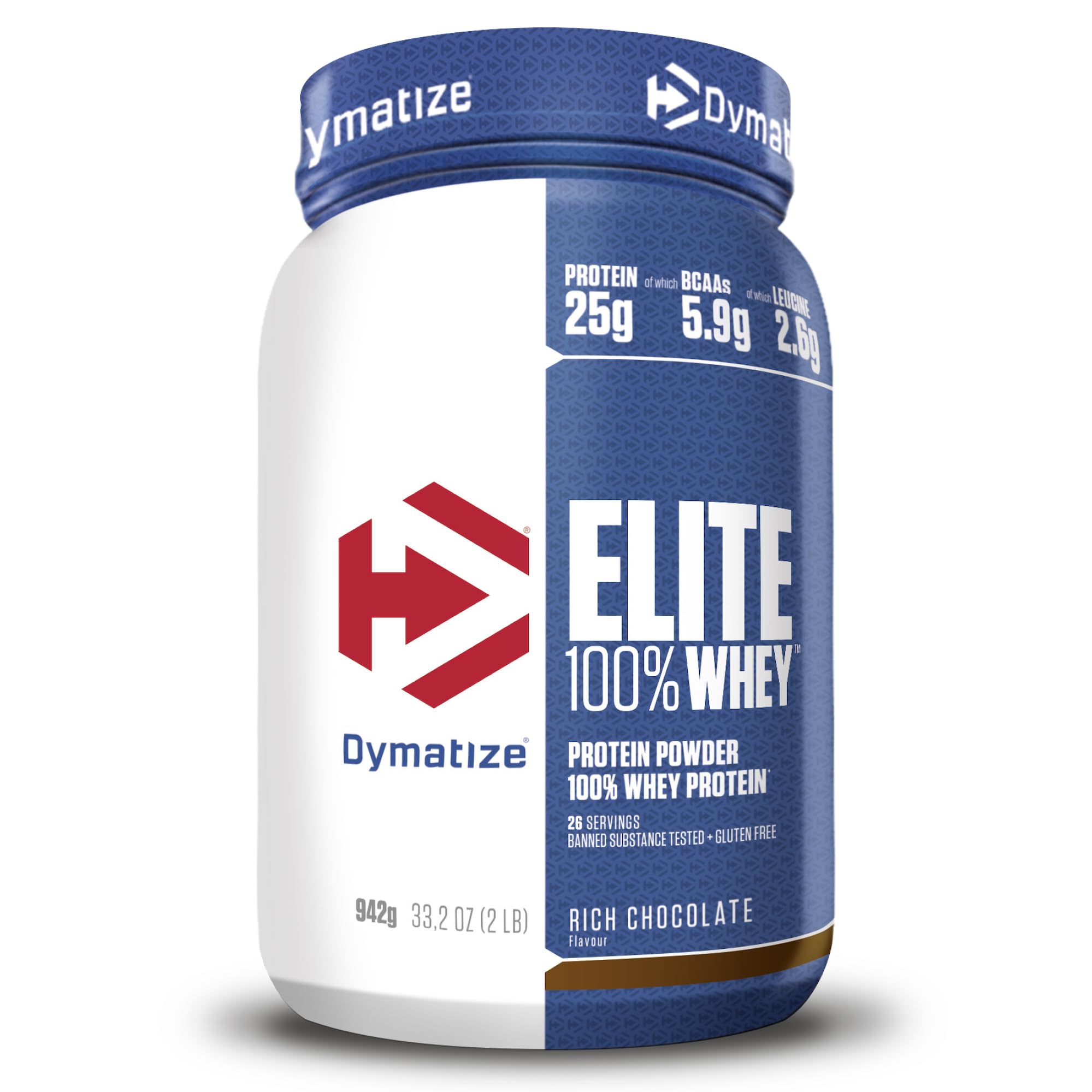 Dymatize Elite 100 % Whey Gourmet baunilha 932 g - Pulverizador de almofada adequada e baixo açúcar proteção de soro e BCAA
