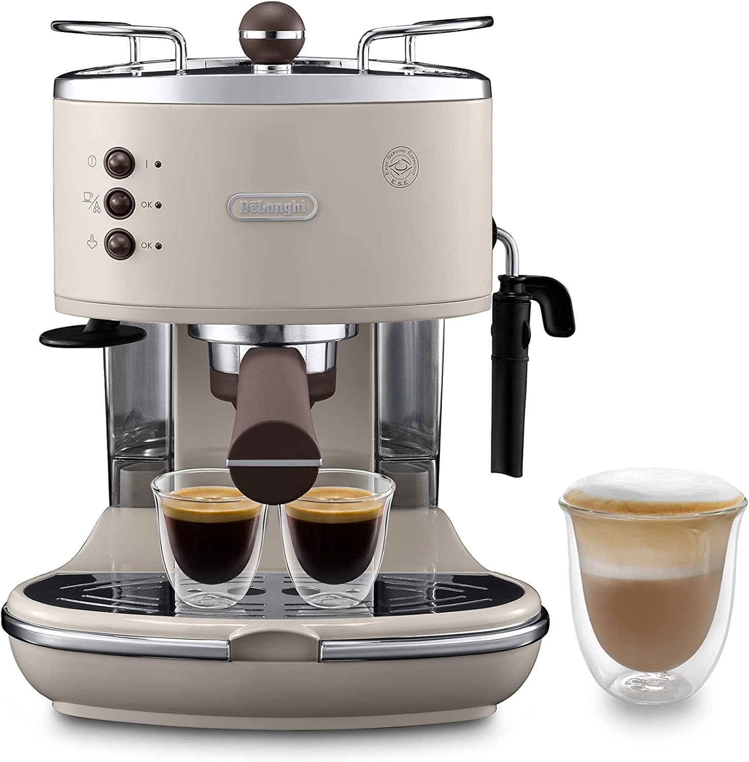 De'Longhi DELONGHI Icona Vintage ECOV 311.BG Mã Quina expresso 1,4 L semi-automática tica, 1100 W, 2 taças, 0 decibéis, aço inoxidável, bege