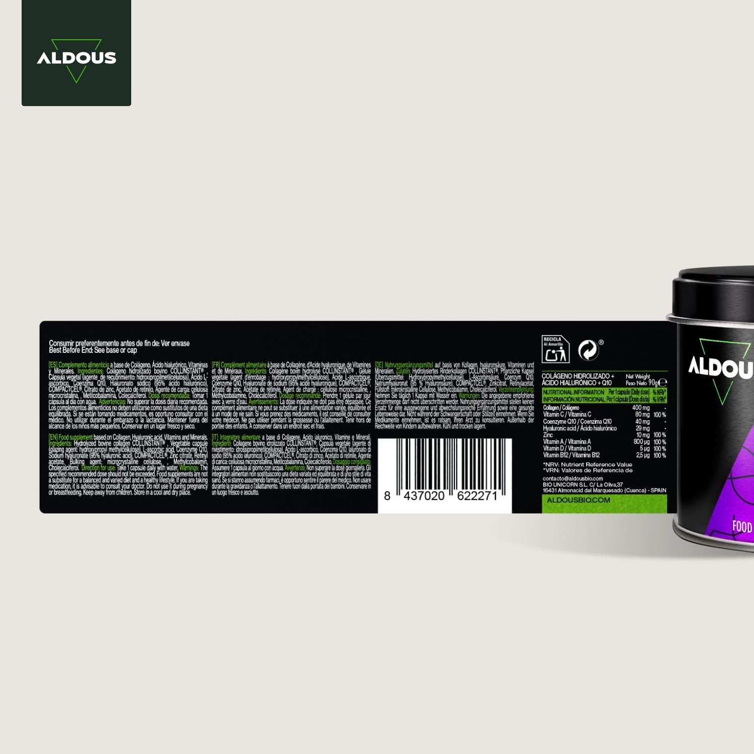 Colágeno Hidrolisado Puro + Ácido Hialurônico + Coenzima Q10 + Vitaminas e B12 + Zinco - 120 dias Dose Máxima - Fórmula Avançada - Colágeno para Articulações Fortes, Pele Lisa e Energia