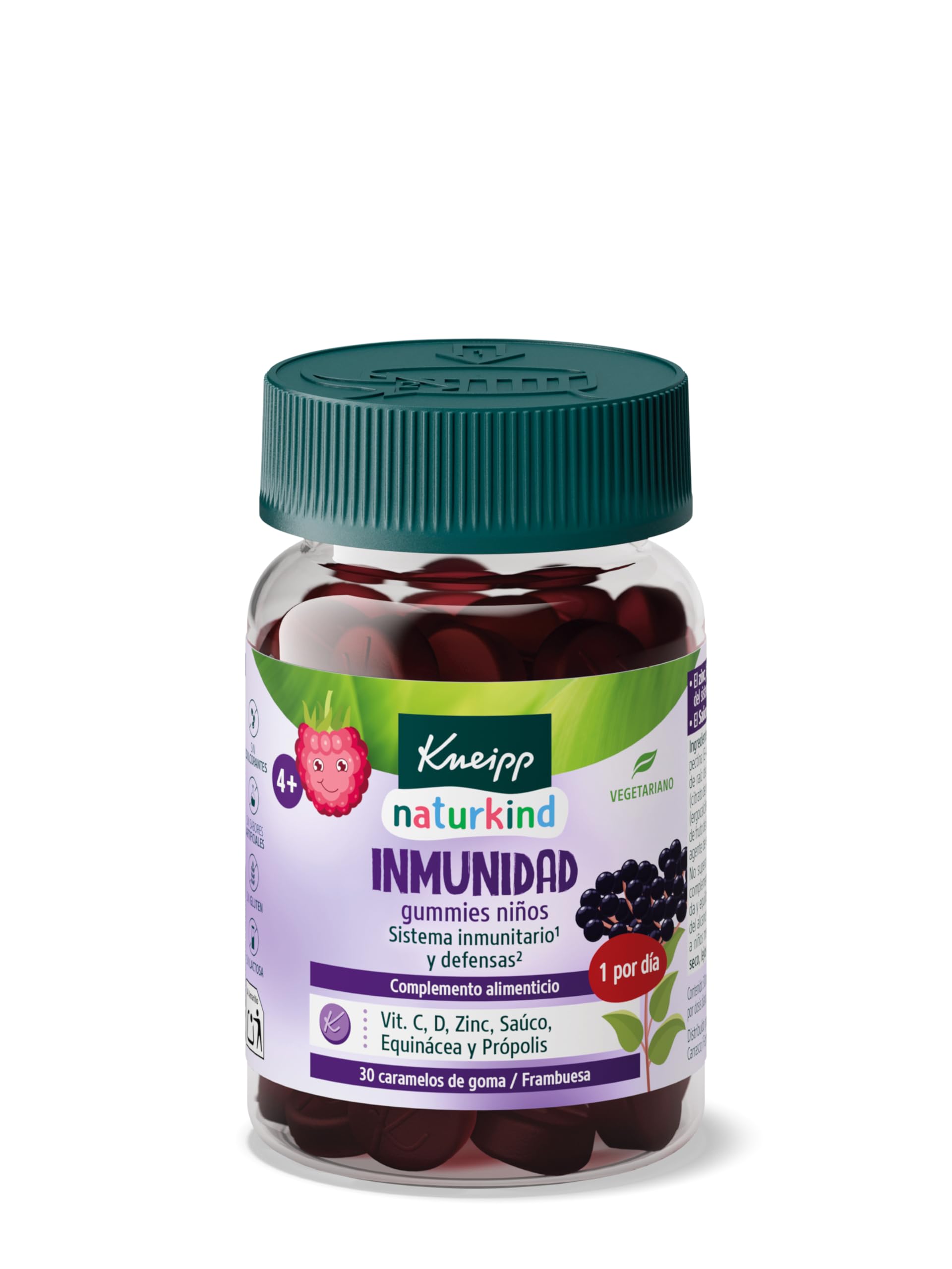Kneipp Gummies Concentração para crianças, vitaminas A, D, E, C B3, B5, B6, B12, ácido fólico, íodo, óleo de linhaça: Omega 3, 6 e 9, desempenho intelectual, sistema nervoso, sabor laranja, 30 Gomin.