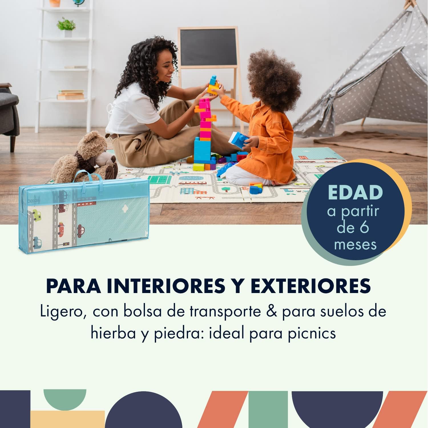 Babify Tapete de espuma XPE para jogos, para bebés