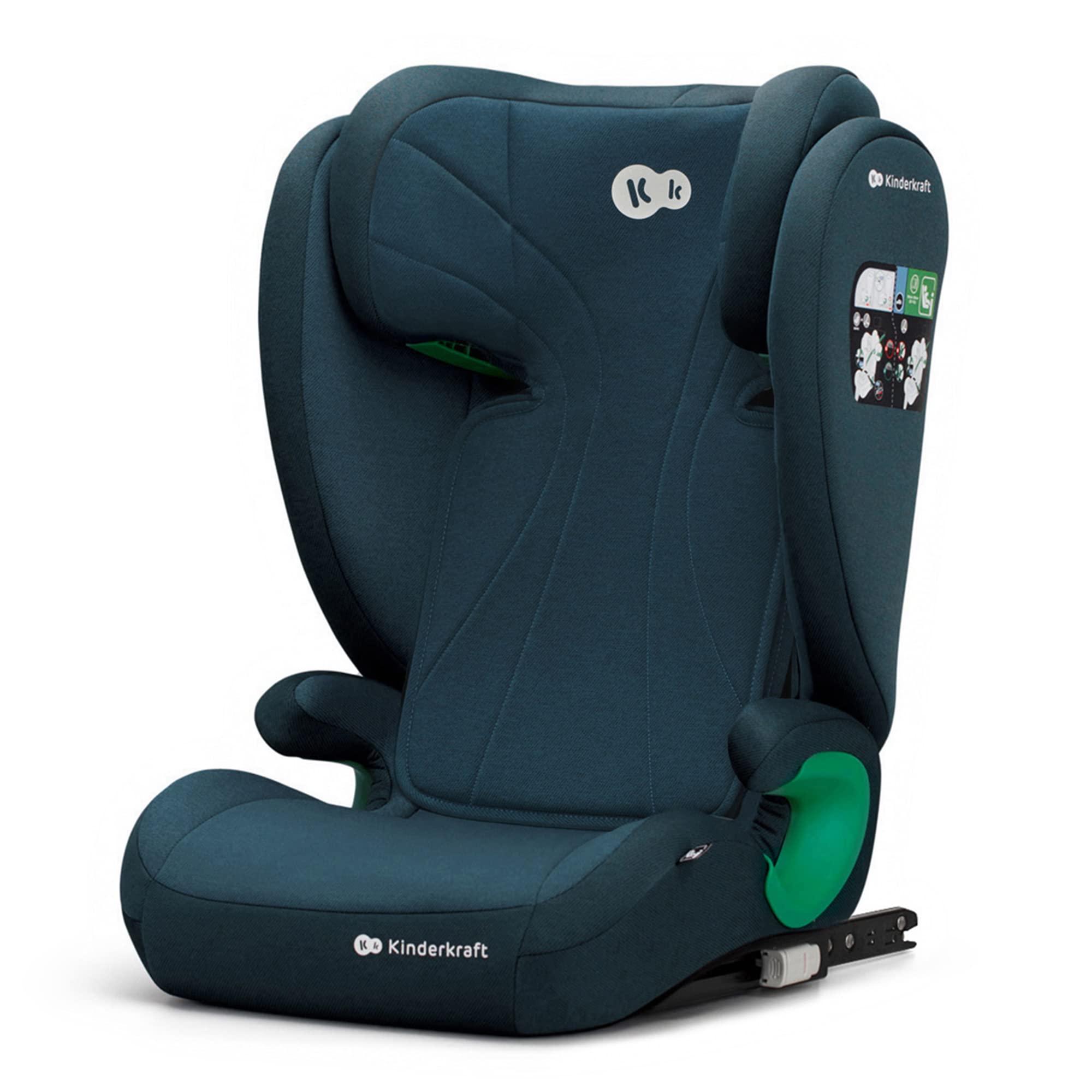 kk Kinderkraft JUNIOR FIX Cadeira carro Isofix, I-SIZE, cadeira carro para bebé e crianças, cinto, universal, grupo 2/3, de 15 a 36 kg, preto