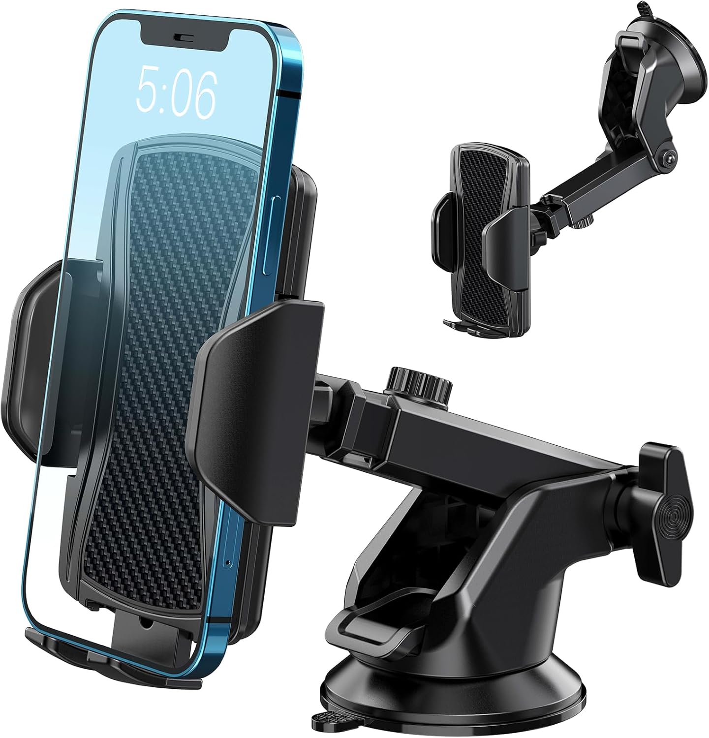 Hoppac Suporte móvel para carro, suporte telemóvel para carro e para-brisas, rotação de 360 graus e libertação de um botão, suporte de telemóvel para telemóvel para telemóvel 4-7 polegadas