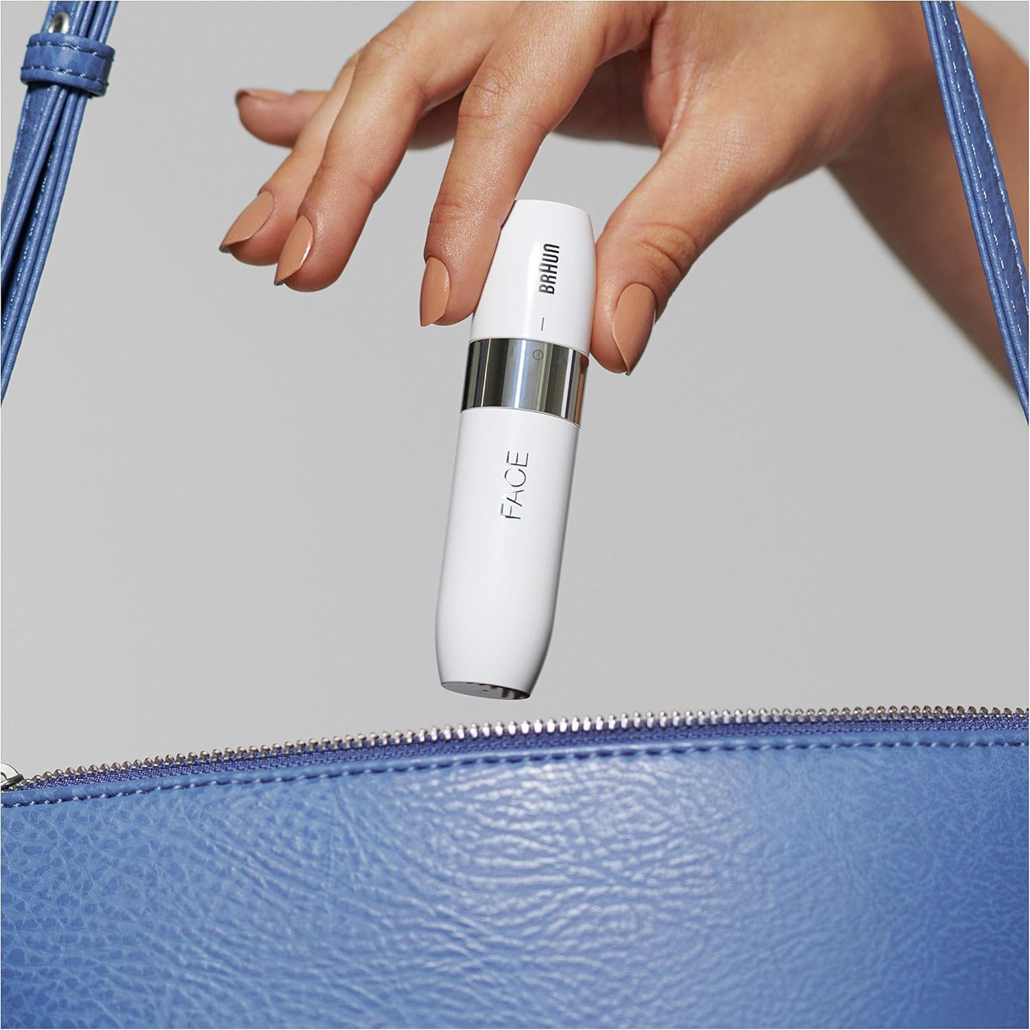 Braun Mini depiladora facial FS1000 para mulher, com luz Smartlight integrada, depiladora facial com precisão, lábios superior, pala e bochechas, branco