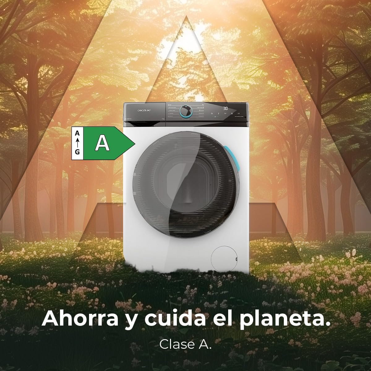 Cecotec Máquina de lavar 6 kg carga frontal Bolero DressCode 6160 Inverter. 1200 RPM, 11 programas, baixo consumo, motor inverter Plus, Steam Max, Drum Clean, programa rápido de 15", painel com