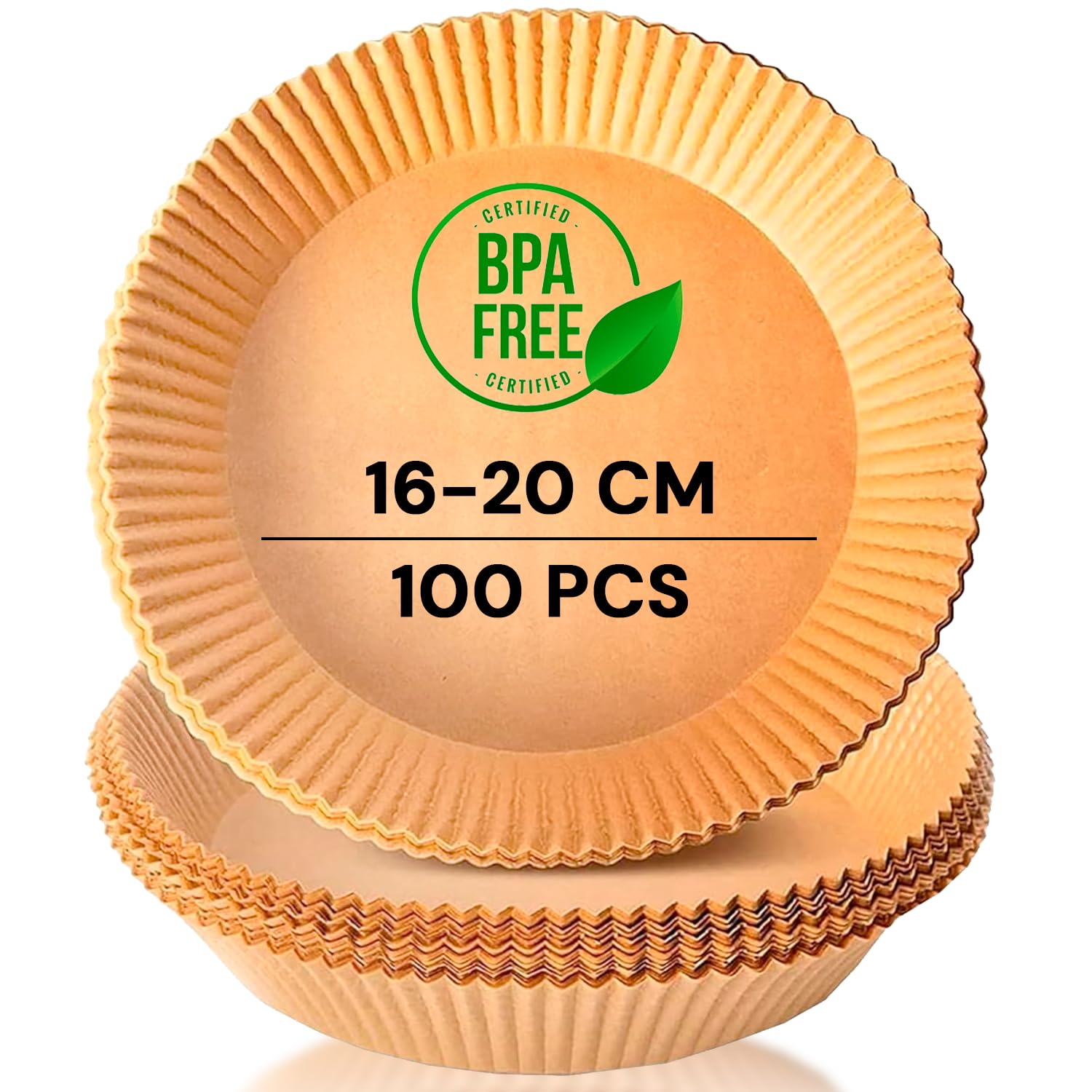 edihome, Papel de fritadeira de ar, Fryer Air, 100 unidades, 20-24 cm, BPA Free, descartável, para forno, acessórios para fritadeira sem óleo de 5 a 8 litros (20-24 cm, quadrado)