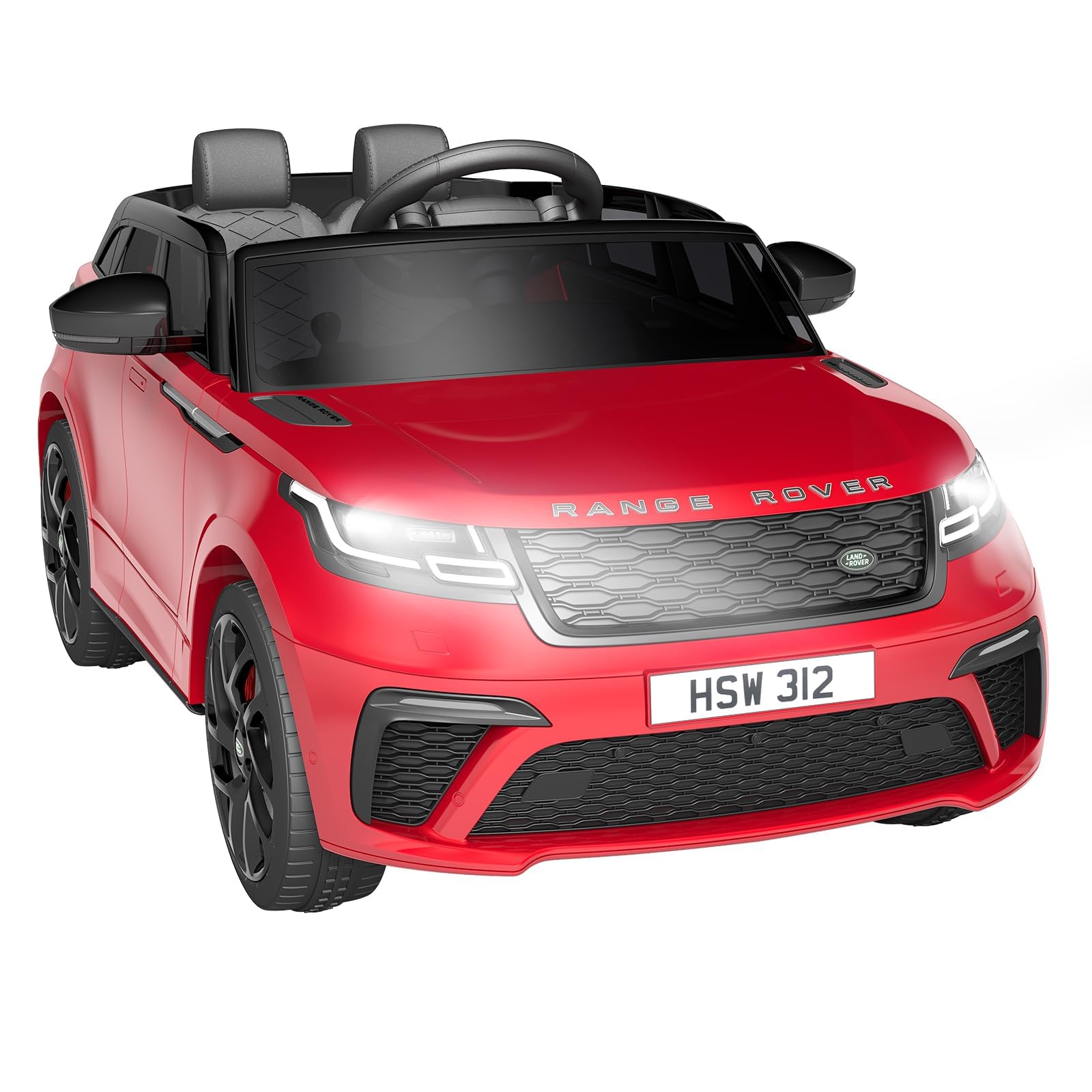 Carro elétrico para crianças, Land Rover com licença, 12 V, com controlo remoto, música, educação precoce, USB, TF, Mp3, carro elétrico para crianças a partir de 3 anos (rosa)