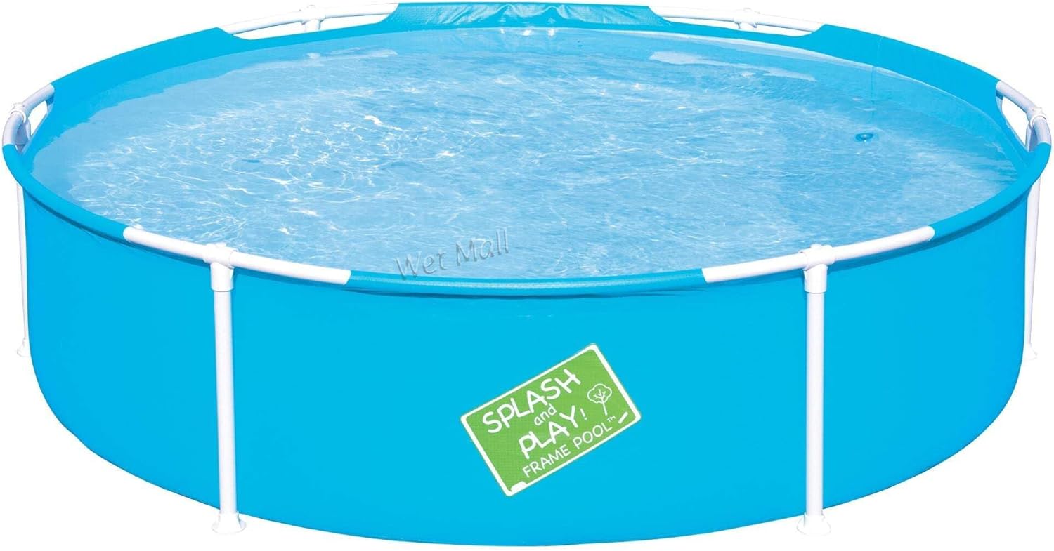 BESTWAY 56283 - Piscina Desmontable Tubular Infantil Mi Primera Piscina 152x38 cm 580 Litros con Válvula de drenaje Marcos Anticorrosión y Parche de Reparación