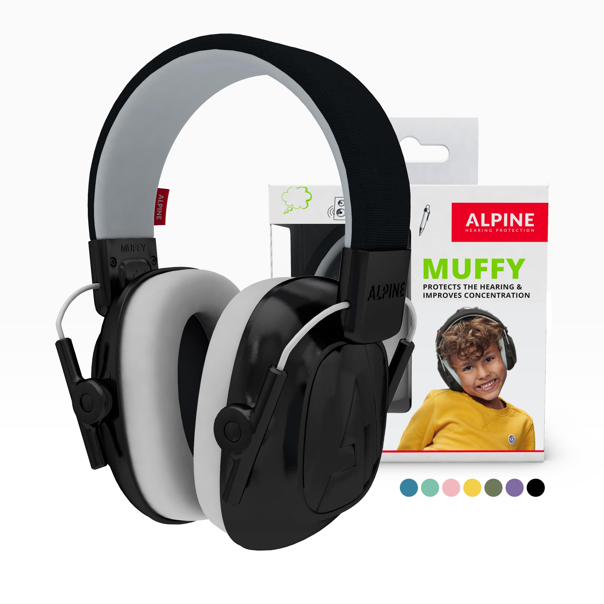 Alpine Muffy Protectores de Oído para Niños de 5 a 16 Años – Cascos Antirruido – Protección Auditiva Cómoda – Banda Ajustable – Rosa