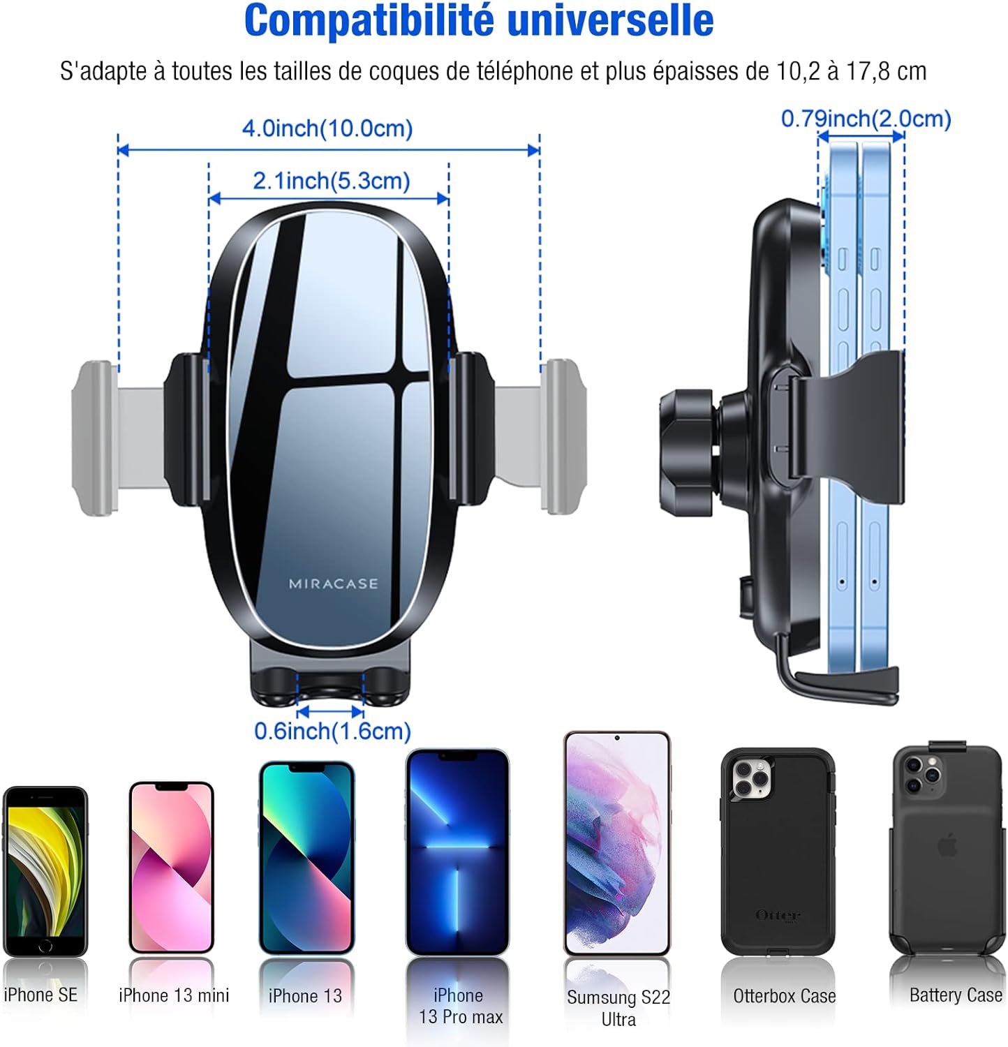 Miracase Suporte móvel universal de ar ventilação, compatível com 16 Pro MAX 15 14 13 Plus Mini, Galaxy e mais