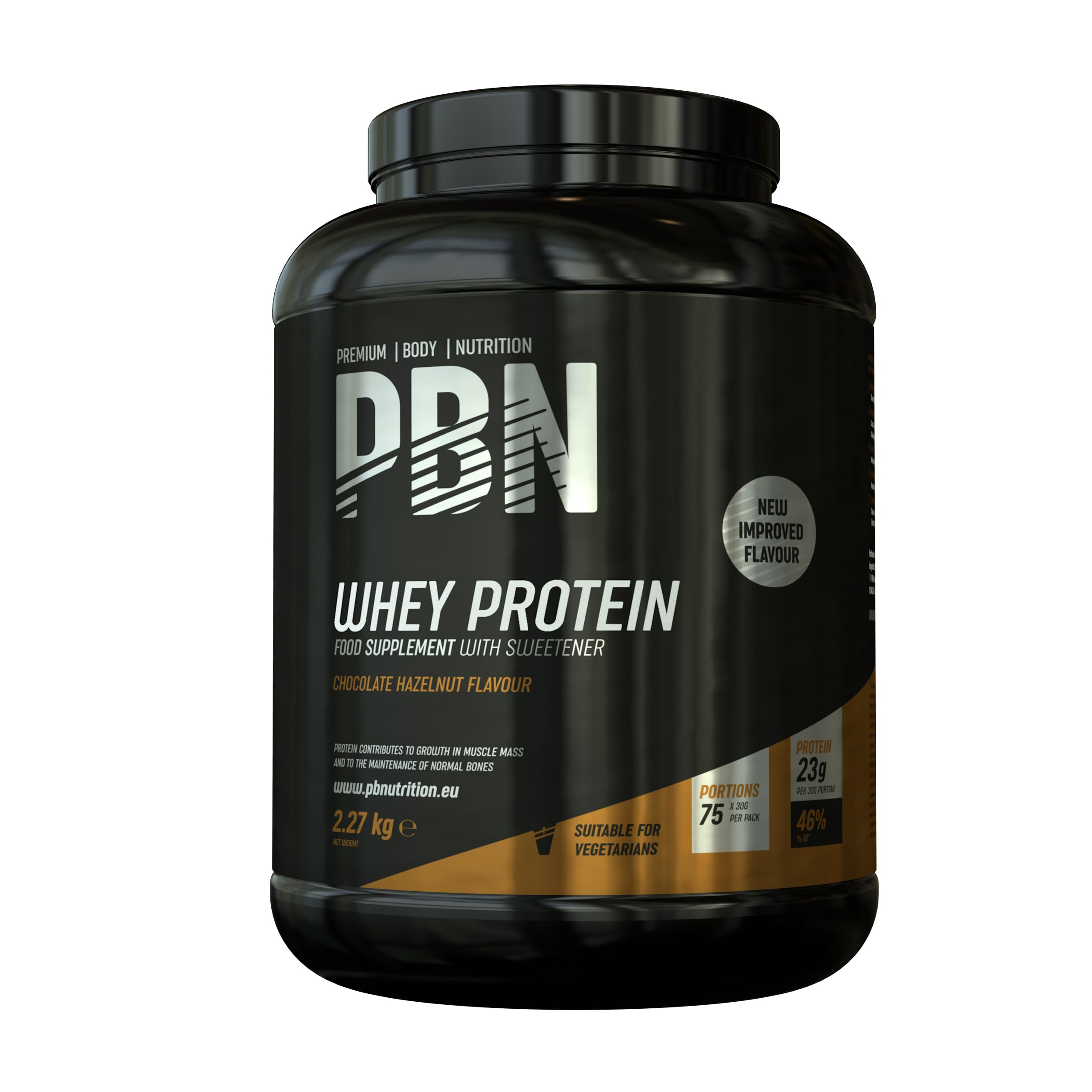 Premium Body Nutrition - Proteína de soro de leite em pó, 2,27 kg (embalagem de 1), sabor banana, sabor otimizado