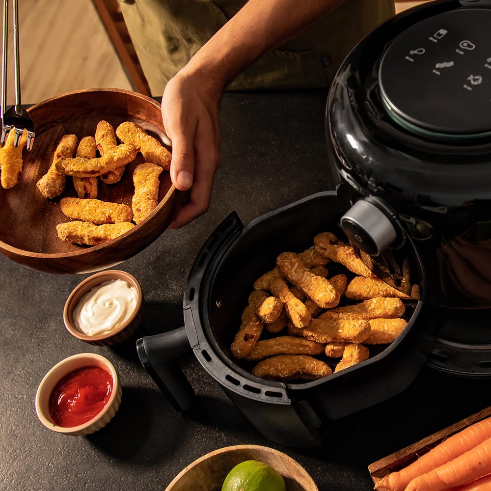 Fritadeira sem óleo Cecotec de 2,5 L - Air Fryer Cecofry Pixel 2500. 1200 W, dietética, manual e compacta, temporizador, tecnologia de ar quente, antiderrapante