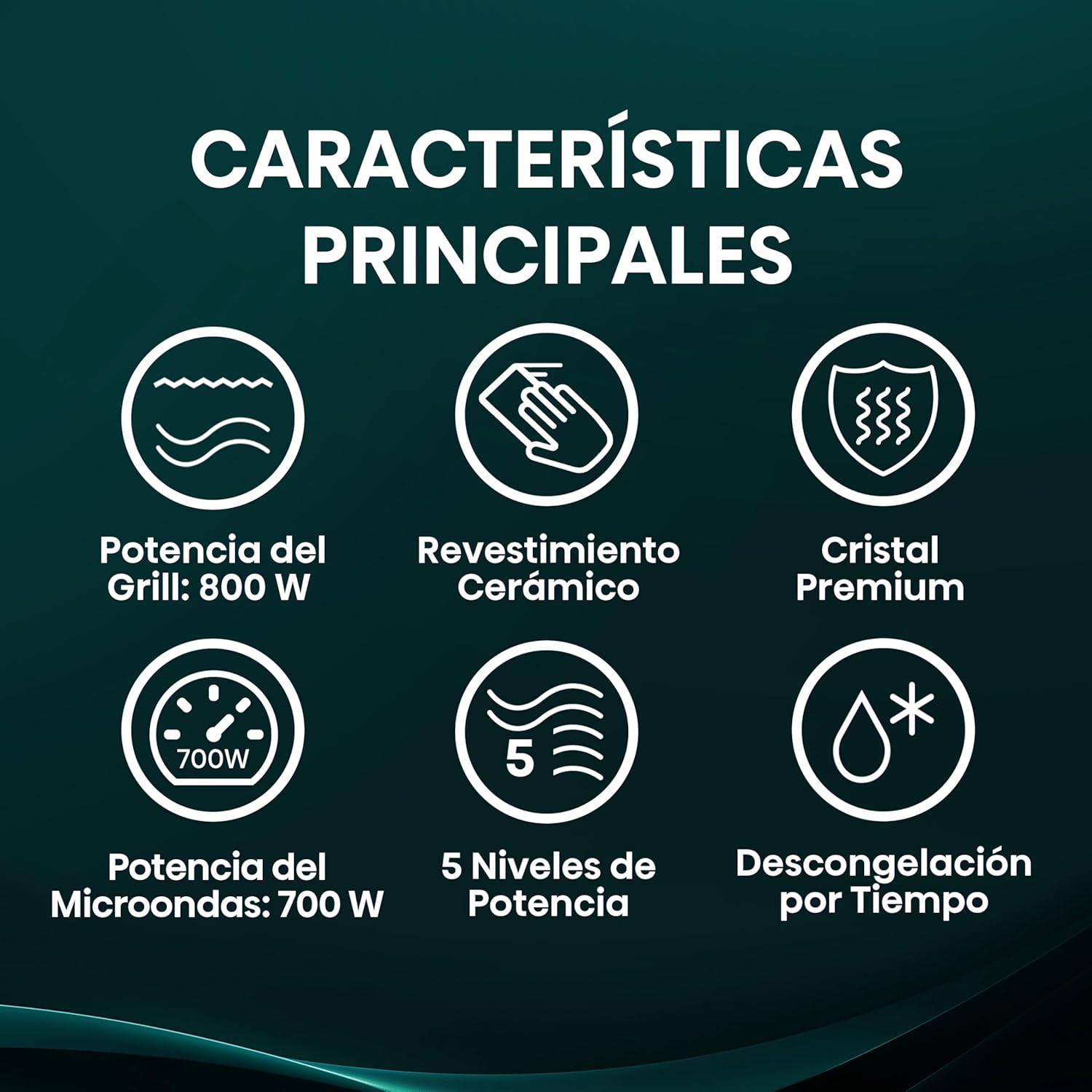 Hisense H20MOBP1G, micro-ondas com brilho de 20 l, 700 W de potência, 800 W Grill, revestimento cerâmico, vidro premium, 5 níveis, limpeza fácil, temporizador de cozedura, preto