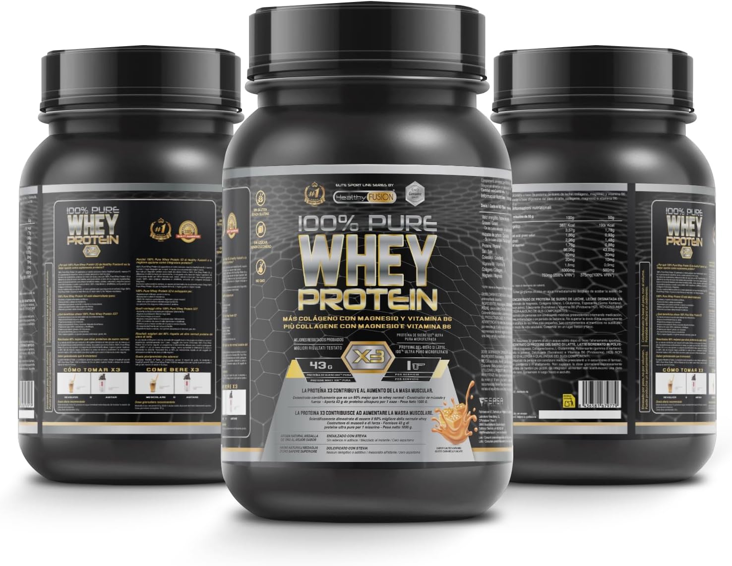 Healthy Fusion Whey Protein | Proteína Whey pura con Colágeno + Magnesio | Mejora tus entrenamientos | Protege y aumenta la masa muscular | 1000g de proteína