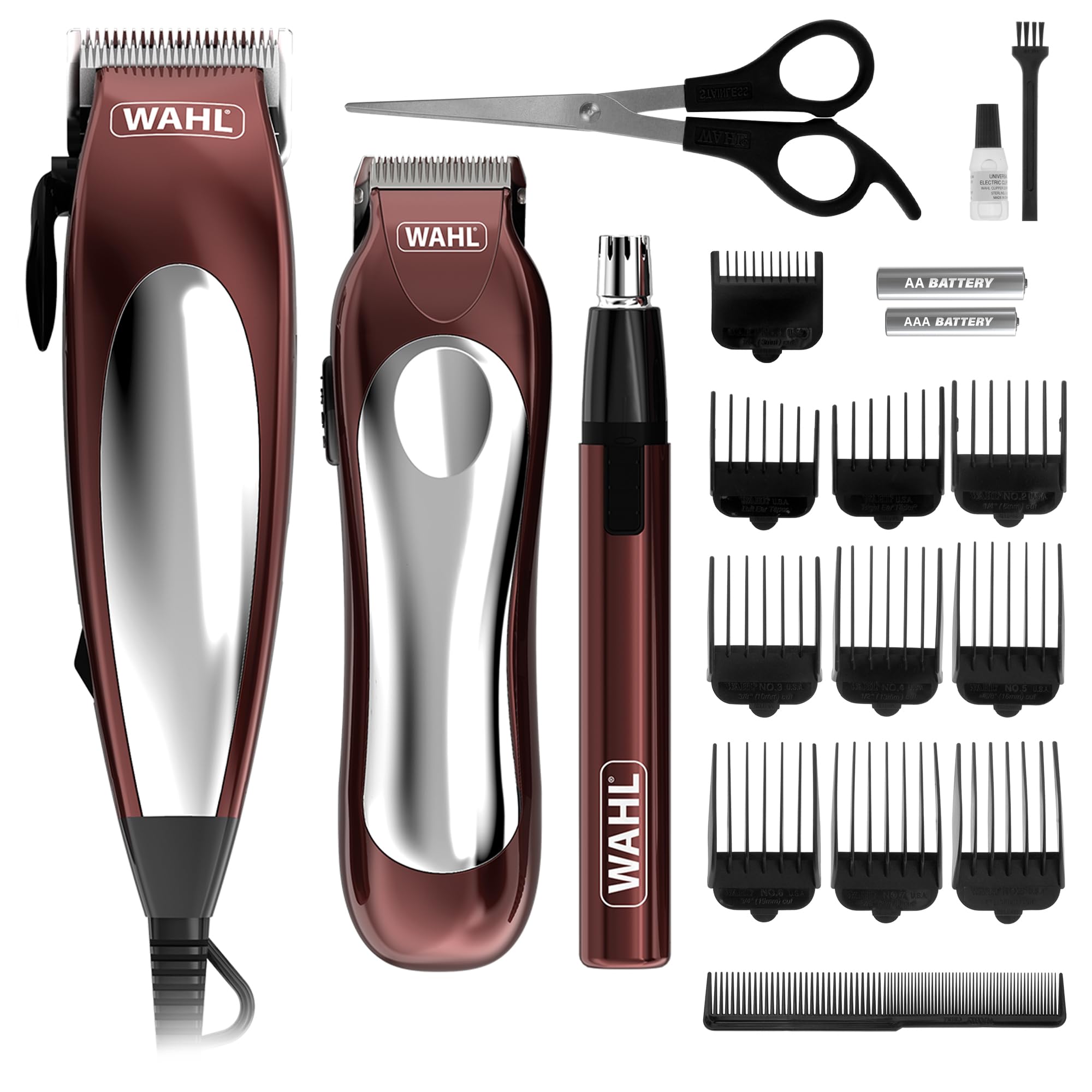 Wahl Home Pro, kit de corte de cabelo, máquina de cortar cabelo com fio para homem, máquina de cortar cabelo para homem, corte de cabelo DIY, corte de cabelo em casa
