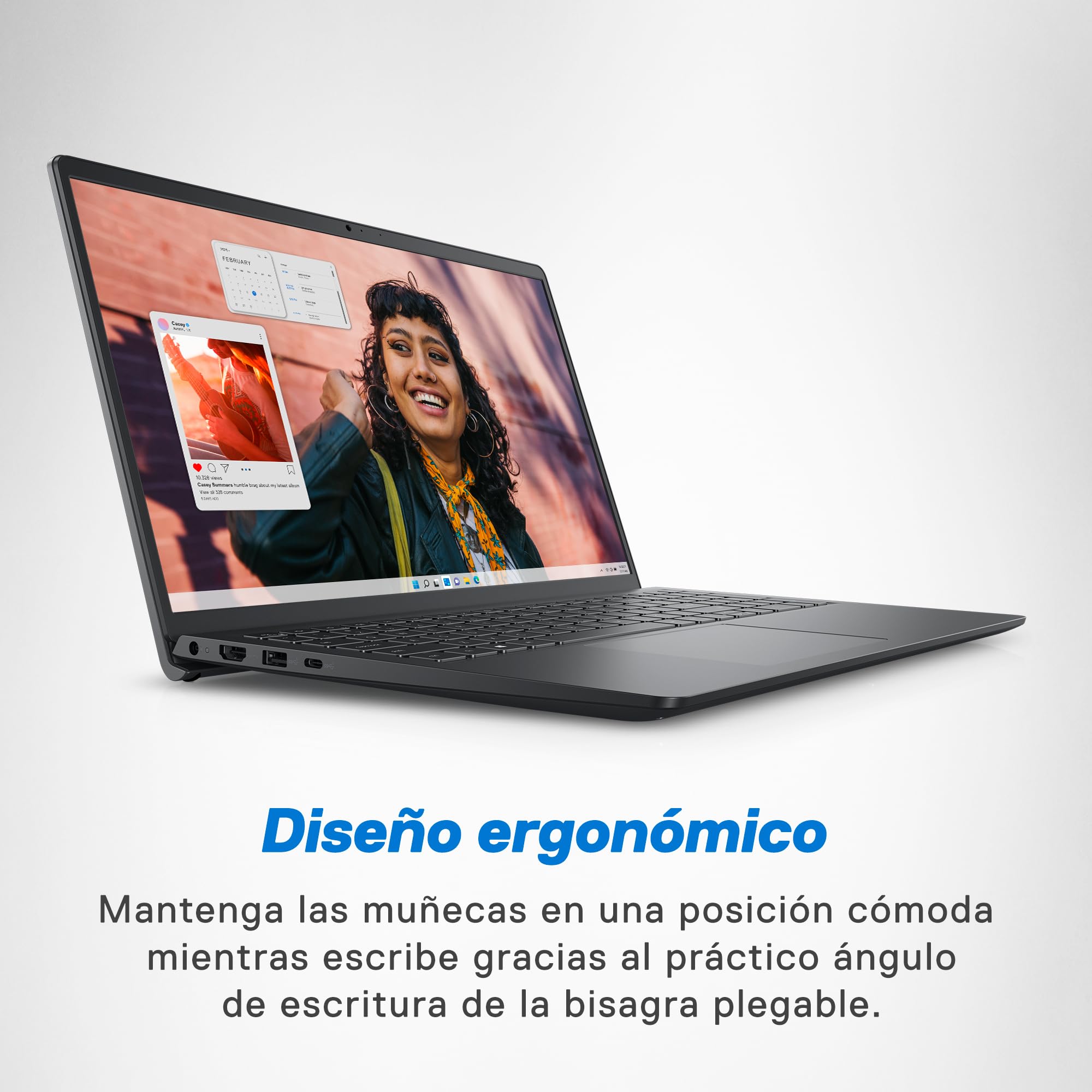 Portátil Dell Inspiron 15 3530 15,6" FHD 120 Hz, Intel Core i3-1305U, 8 GB de RAM DDR4, SSD de 256 GB, placa gráfica Intel UHD, Windows 11 Home, teclado QWERTY espanhol preto