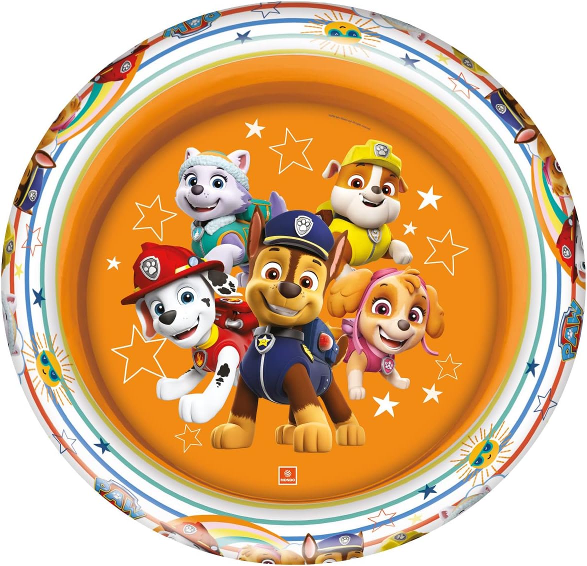Mondo Toys - PAW PATROL| 2 Rings Pool - Piscina Hinchable para bebé - diámetro 100 cm, Ideal para niño/niña +10 Meses - 16911