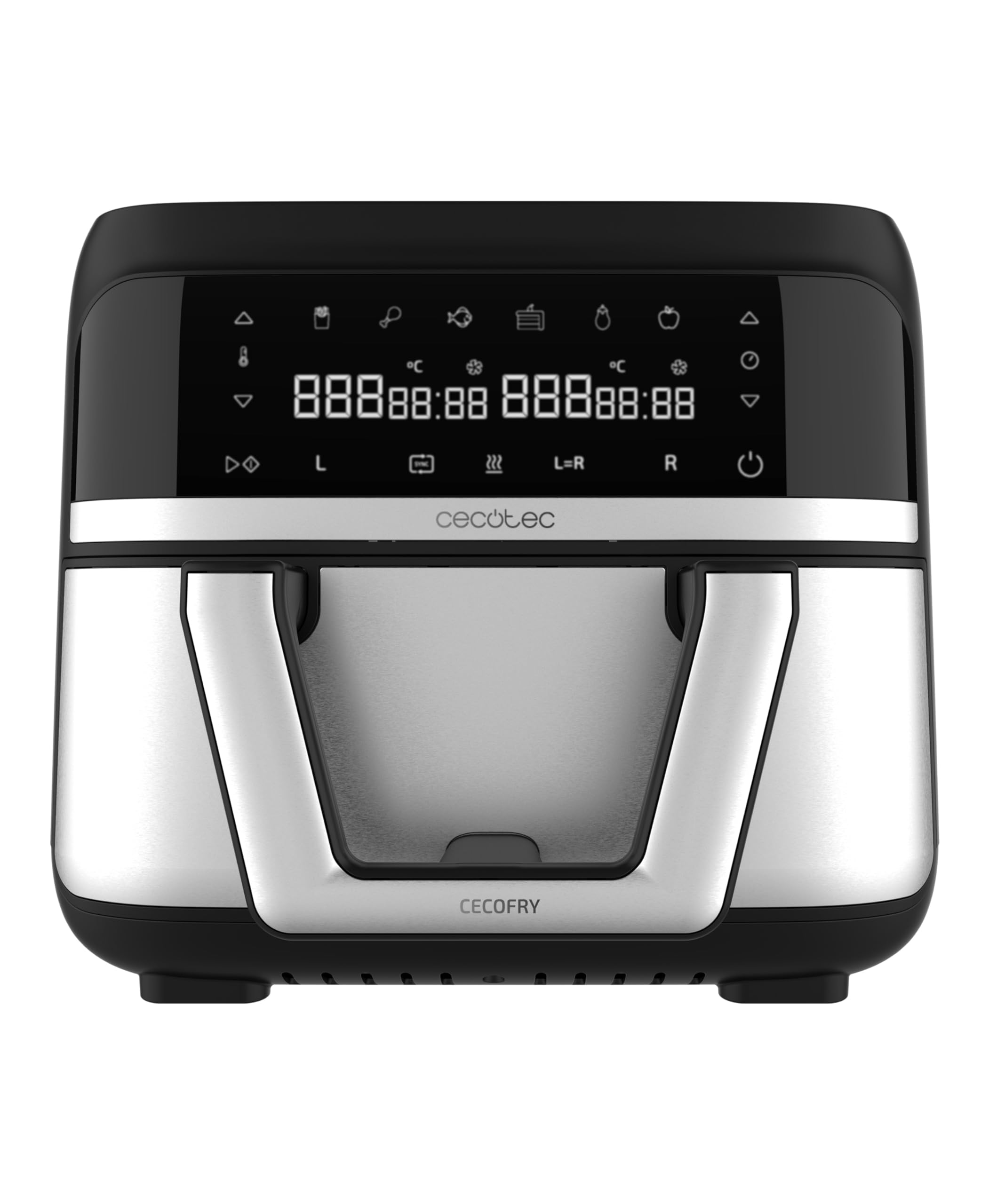 Cecotec Frigideira de ar sem óleo de 8 l, Cecofry Supreme 8000 Air Fryer. 1800 W, painel de toque, 30º - 200 ºC, 10 modos pré-configurados, pré-heat, alerta, acabamentos em aço inoxidável