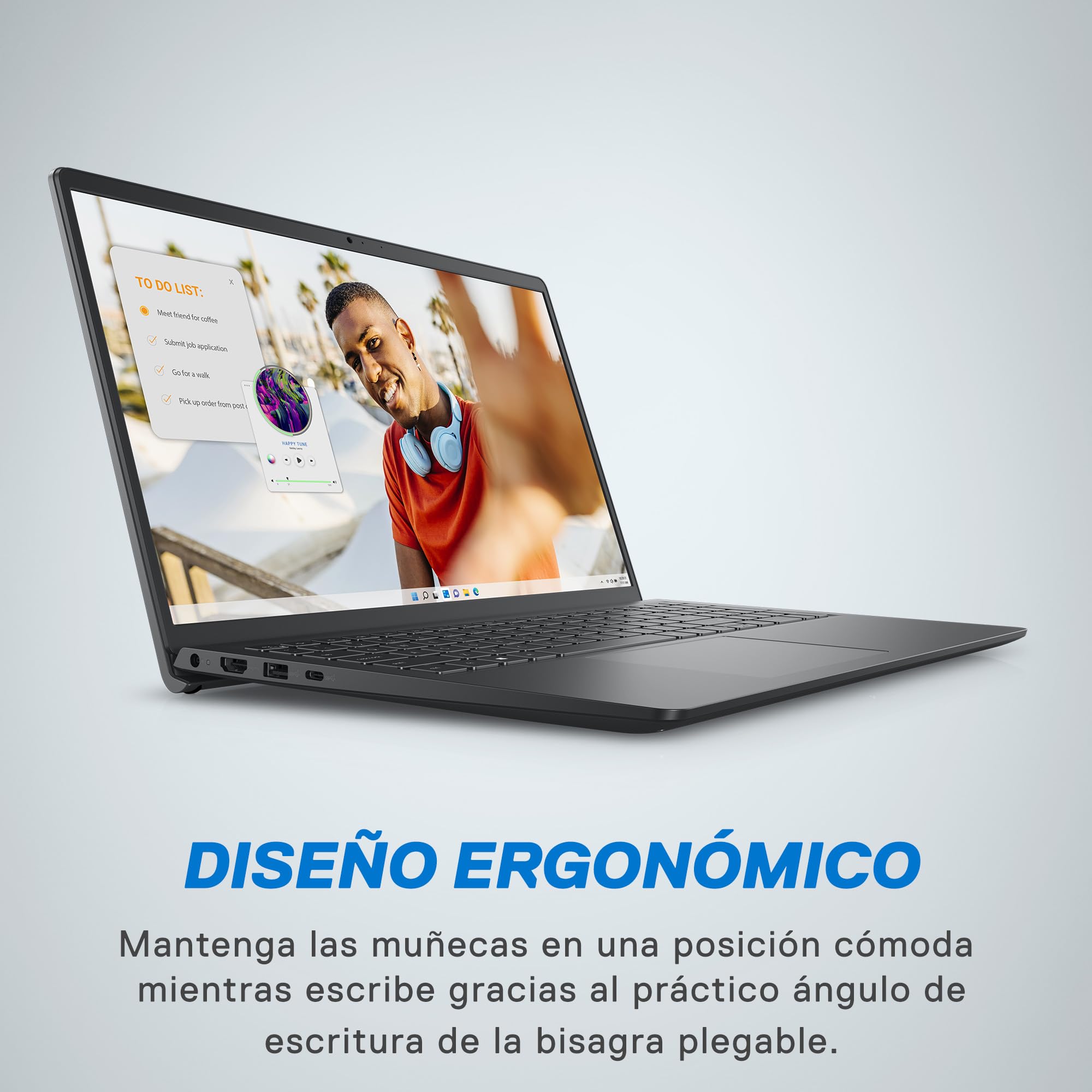 Portátil Dell Inspiron 15 3530 15,6" FHD 120 Hz, Intel Core i3-1305U, 8 GB de RAM DDR4, SSD de 256 GB, placa gráfica Intel UHD, Windows 11 Home, teclado QWERTY espanhol preto
