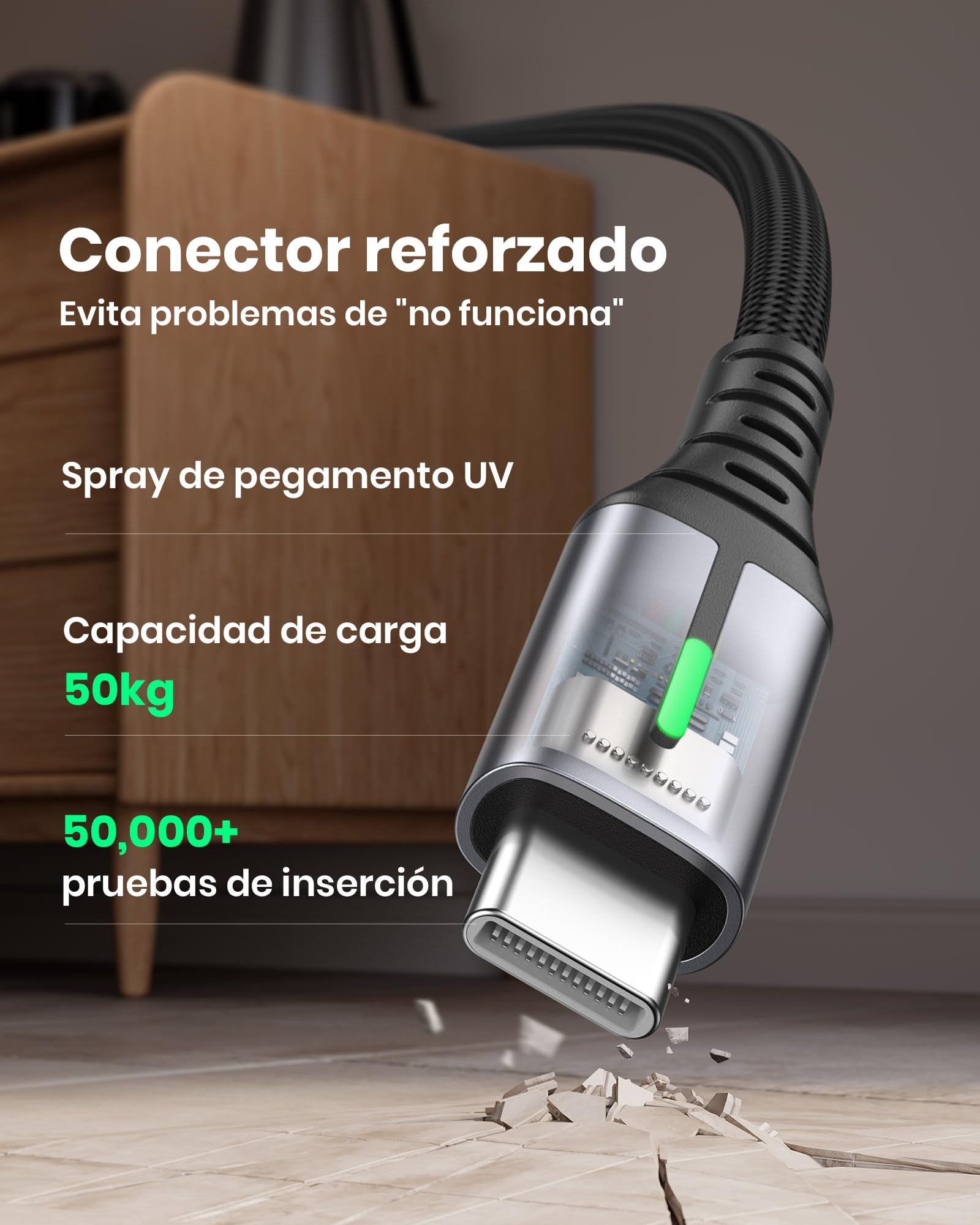 Cabo USB A USB C INIU, [2 m] QC 3,0 e 3,1 A Cabo USB C Carregamento rápido, liga trançada de nylon Cabo USB tipo C Carregador compatível com iPhone 16 15 Pro Samsung S21 Huawei Xiaomi Pixel ECC.
