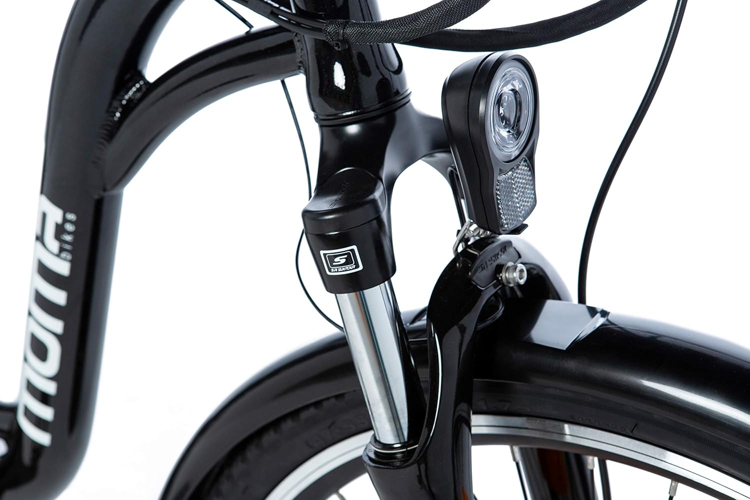 Moma Bikes Bicicleta elétrica urbana Ebike, alumínio, Shimano 7 v, travões de disco hidráulicos, bateria de lítio 36 V 16 Ah