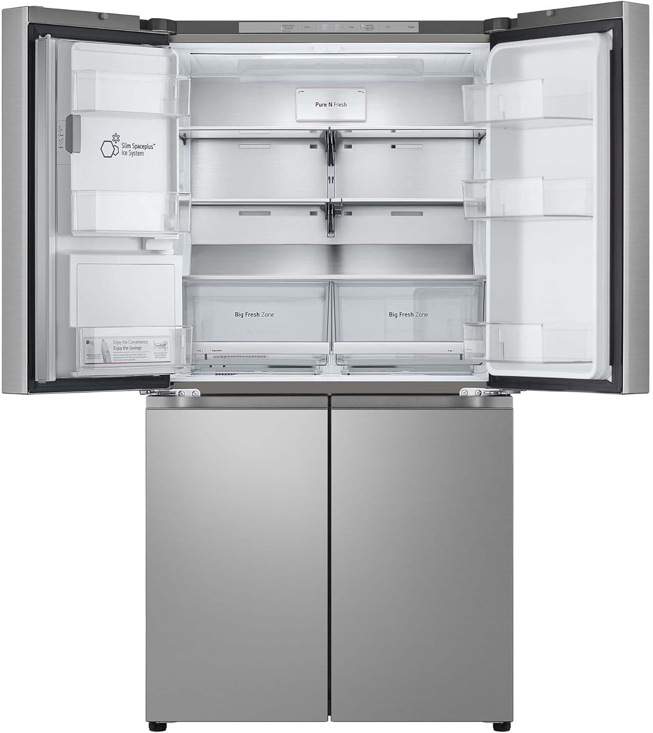 LG GML960PYBE - Frigorífico Americano, Nevera Americana Combi, Door Clooning+, Clasificación E, 641 L, Antihuellas, Color Inox
