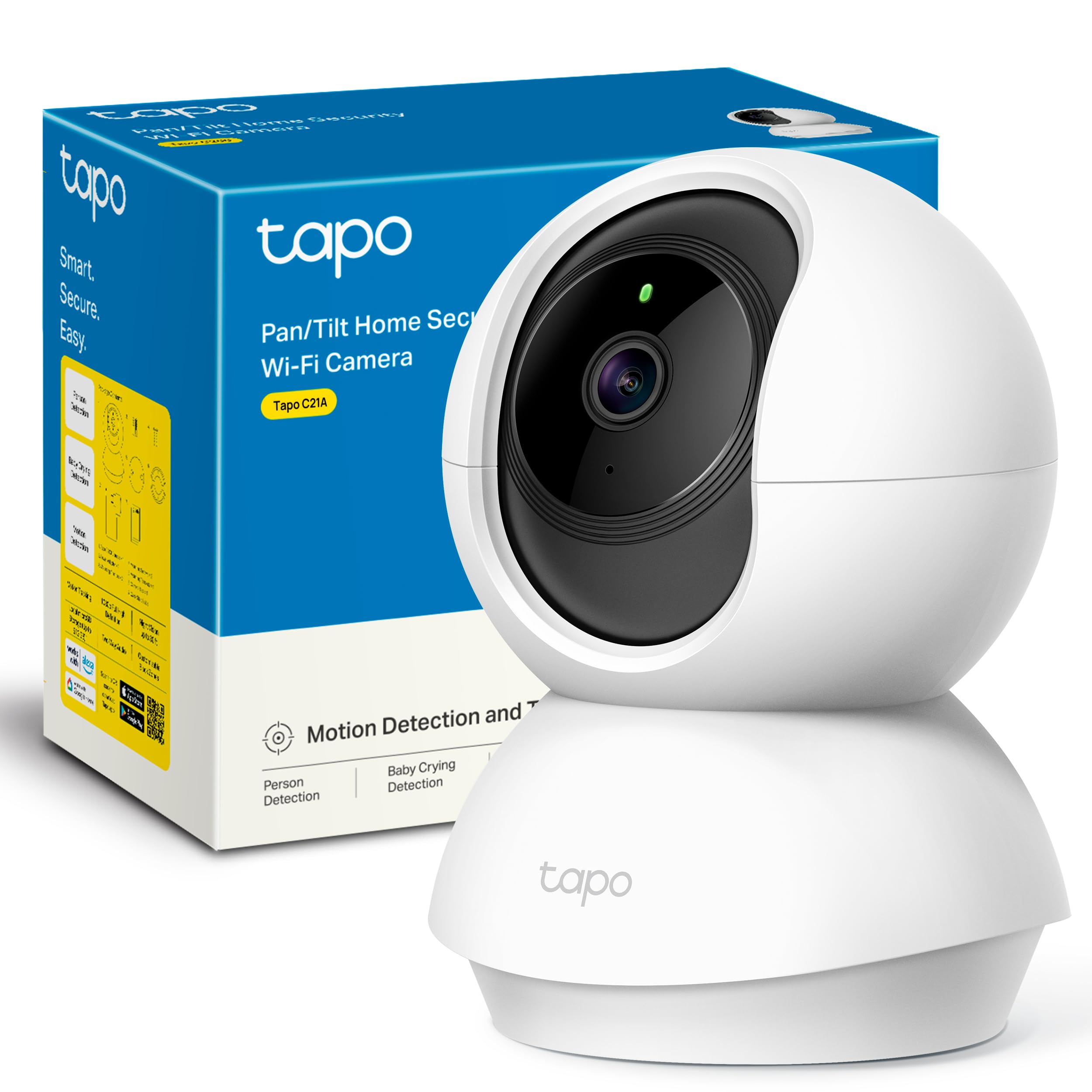 Tapo C230 - IA Cámara Vigilancia 360°, 3K 5MP, Alarma Sonora/Luz, Visión Nocturna, Audio Bidireccional, AI Detección Movimiento, Control Google/Alexa, Tarjeta SD hasta 512G, Fácil configuración