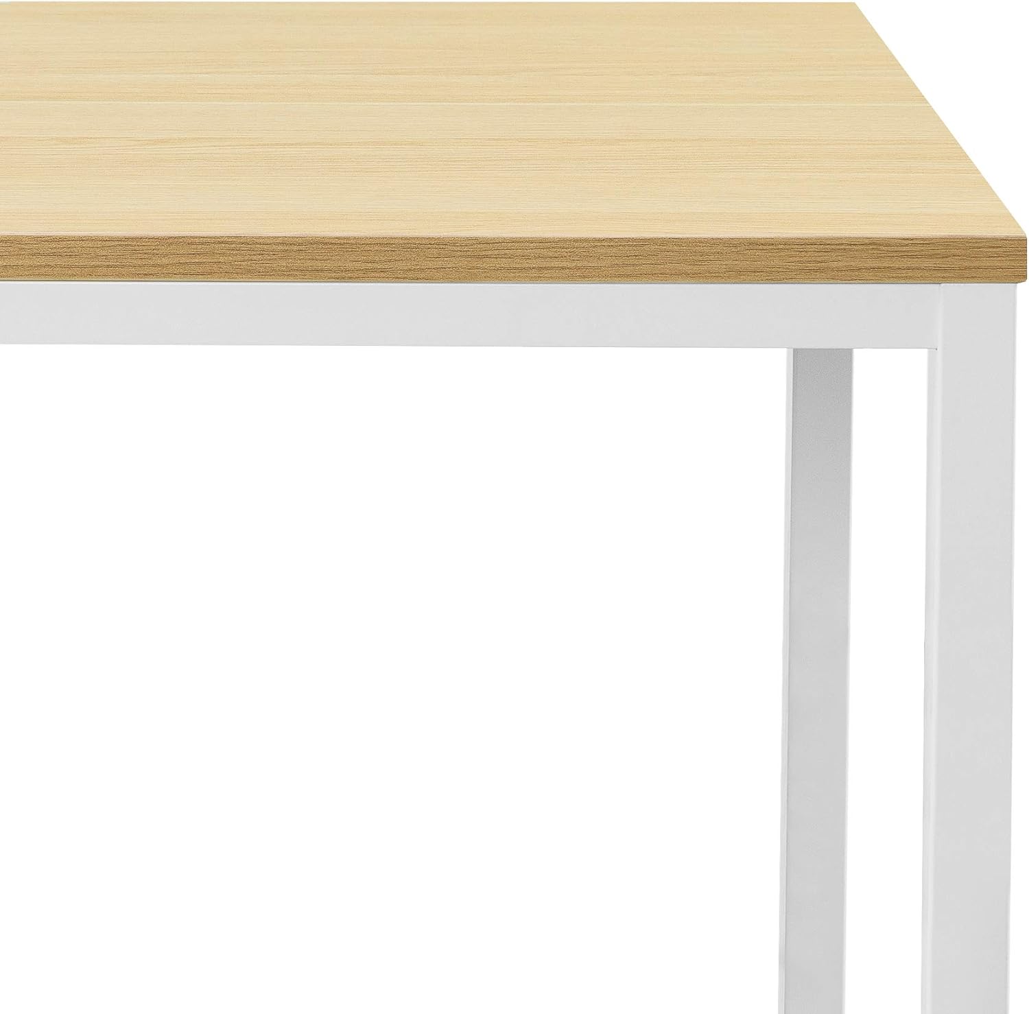 Zinus Jennifer Mesa de escritorio 160x61x74 cm - Mesa de estudio moderna de metal y madera - Mesa de ordenador - Marrón y blanco