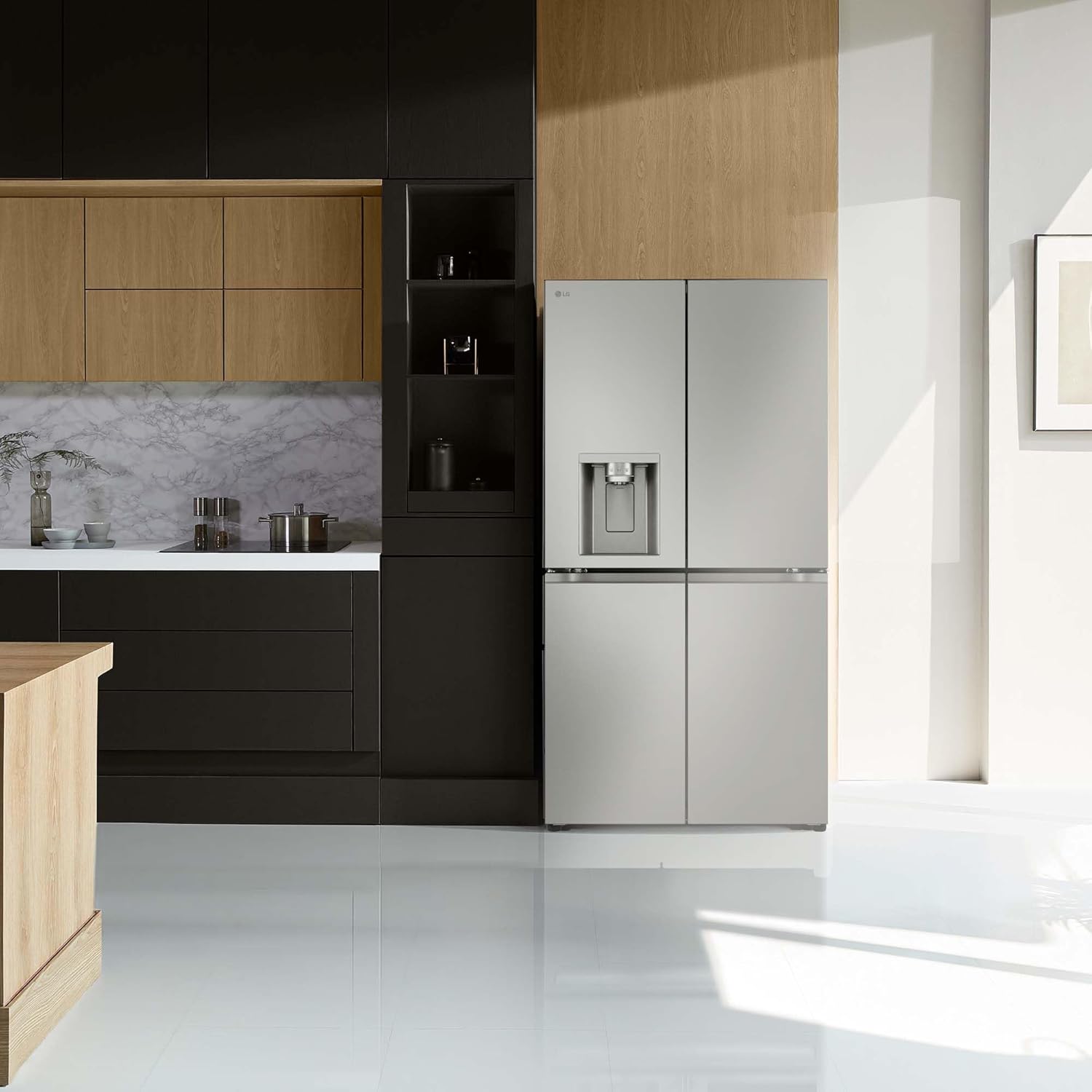 LG GML960PYBE - Frigorífico Americano, Nevera Americana Combi, Door Clooning+, Clasificación E, 641 L, Antihuellas, Color Inox