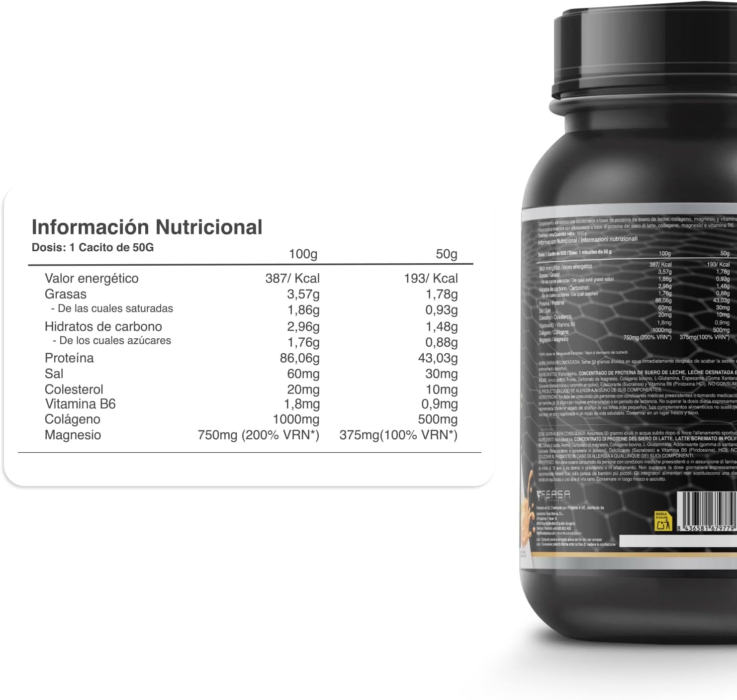 Healthy Fusion Whey Protein | Proteína Whey pura con Colágeno + Magnesio | Mejora tus entrenamientos | Protege y aumenta la masa muscular | 1000g de proteína