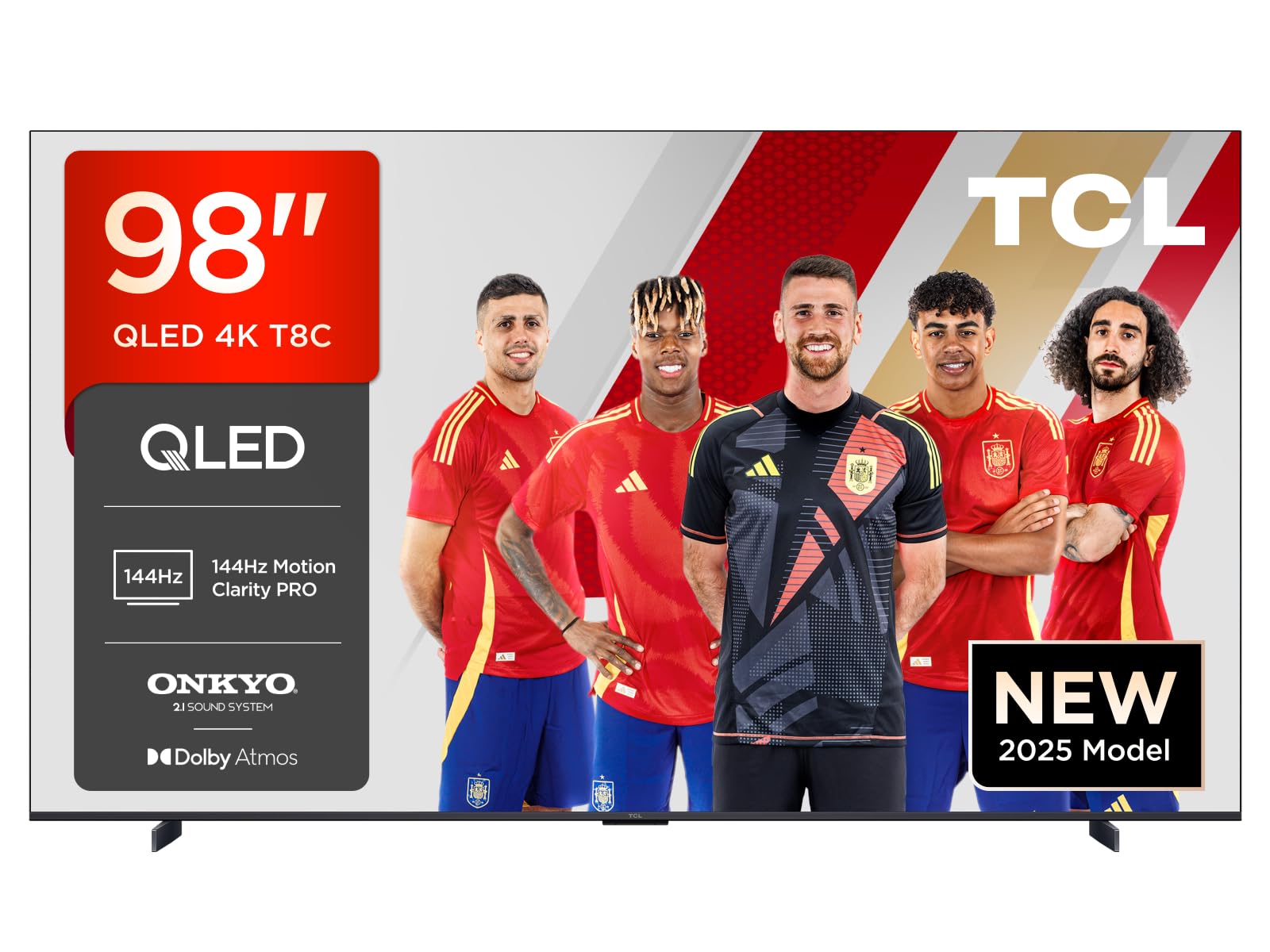 TCL 65T8C 65” QLED 4K 144Hz HDR UHD TV, Smart TV Powered by Google TV (Dolby Vision & Atmos, 144Hz Motion Clarity Pro, FreeSync, Onkyo 2.1 Sound, Voice Control, Compatible with Google Assistant Cast)