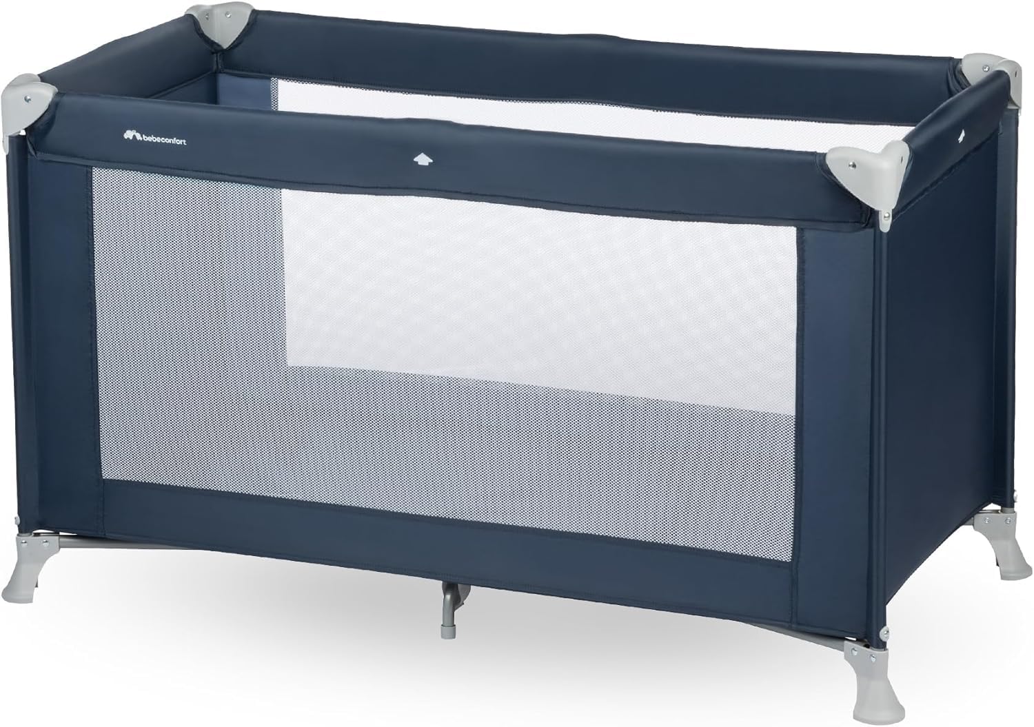 Bebeconfort Soft Dreams, berço de viagem, 0-3 anos (0-15 kg), berço de viagem leve, colchão espuma e fibra de madeira (60 x 120 cm), saco de transporte, dobrável compacto tipo guarda-chuva, marinha