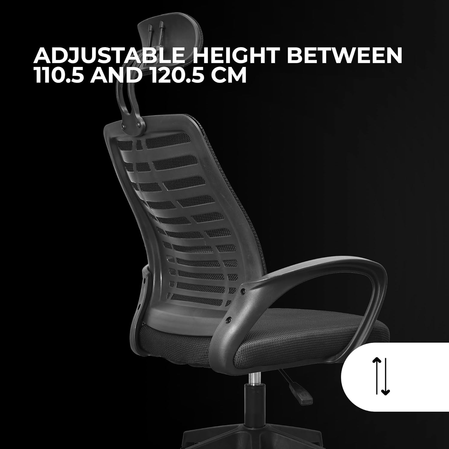 Mars Gaming MGC-ERGOB, cadeira de jogos ergonómica, assento e encosto de malha respirável, encosto de cabeça regulável, altura ajustável entre 110,5 e 120,5 cm, sistema de equilíbrio de 3° a 18°