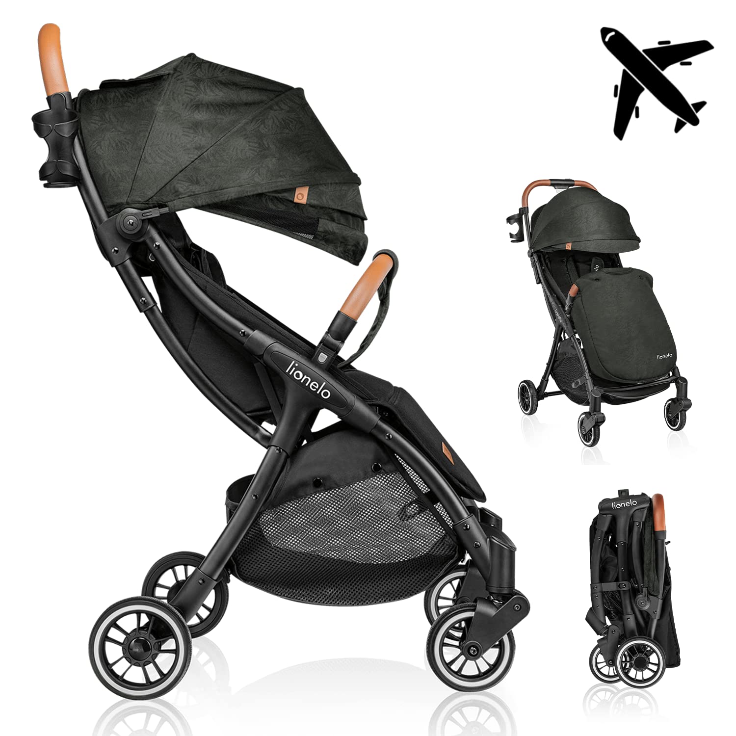 LIONELO Julie One Carrito 51 x 75 x 103 cm Para menores hasta 22kg 0-48M Regulación del respaldo Plegado sencillo Ruedas resistentes con amortizadores Cesta para compras