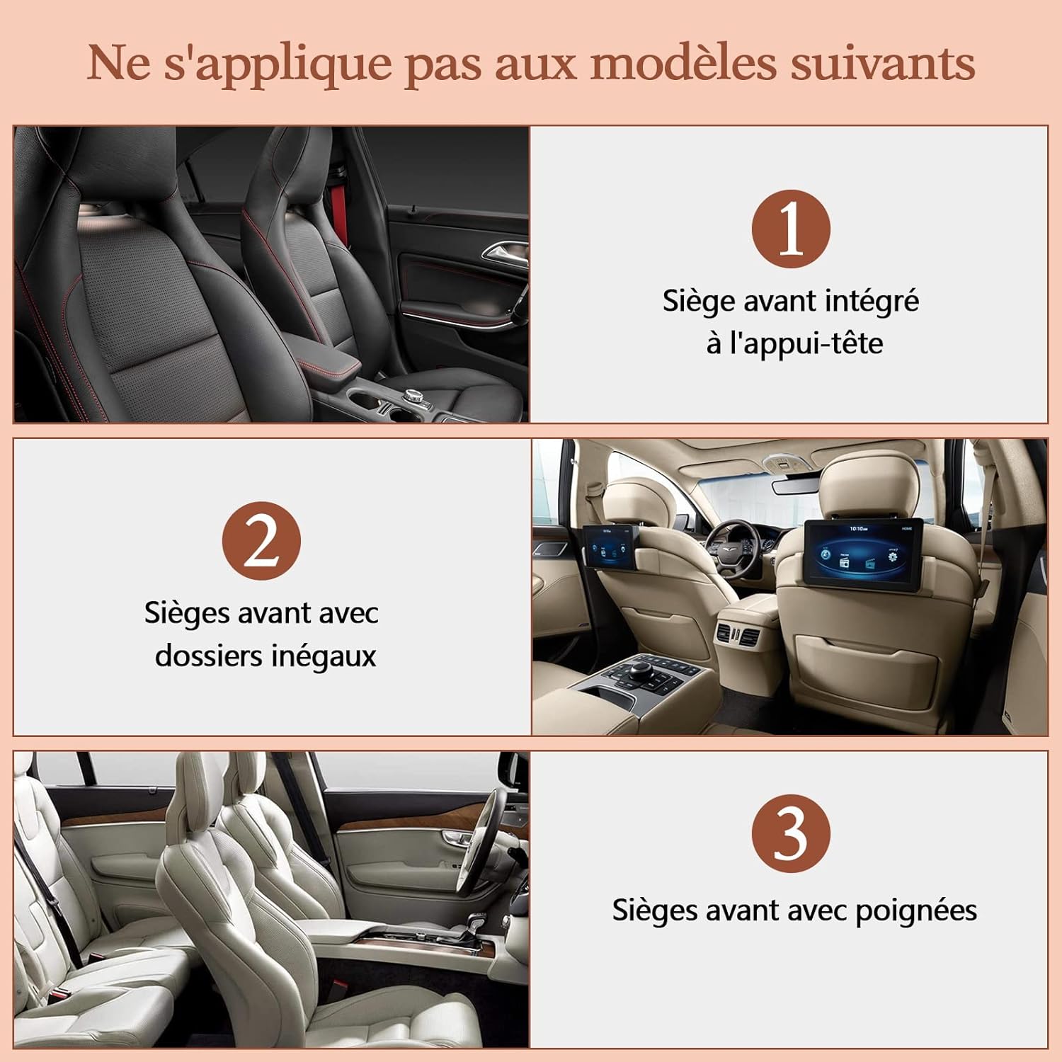 Diboniur Organizador de assento de carro, protetores de assento para carro com 10 bolsos, organizador de assento traseiro para crianças para tablet iPad de 9,7" e 10,5" para brinquedos livros