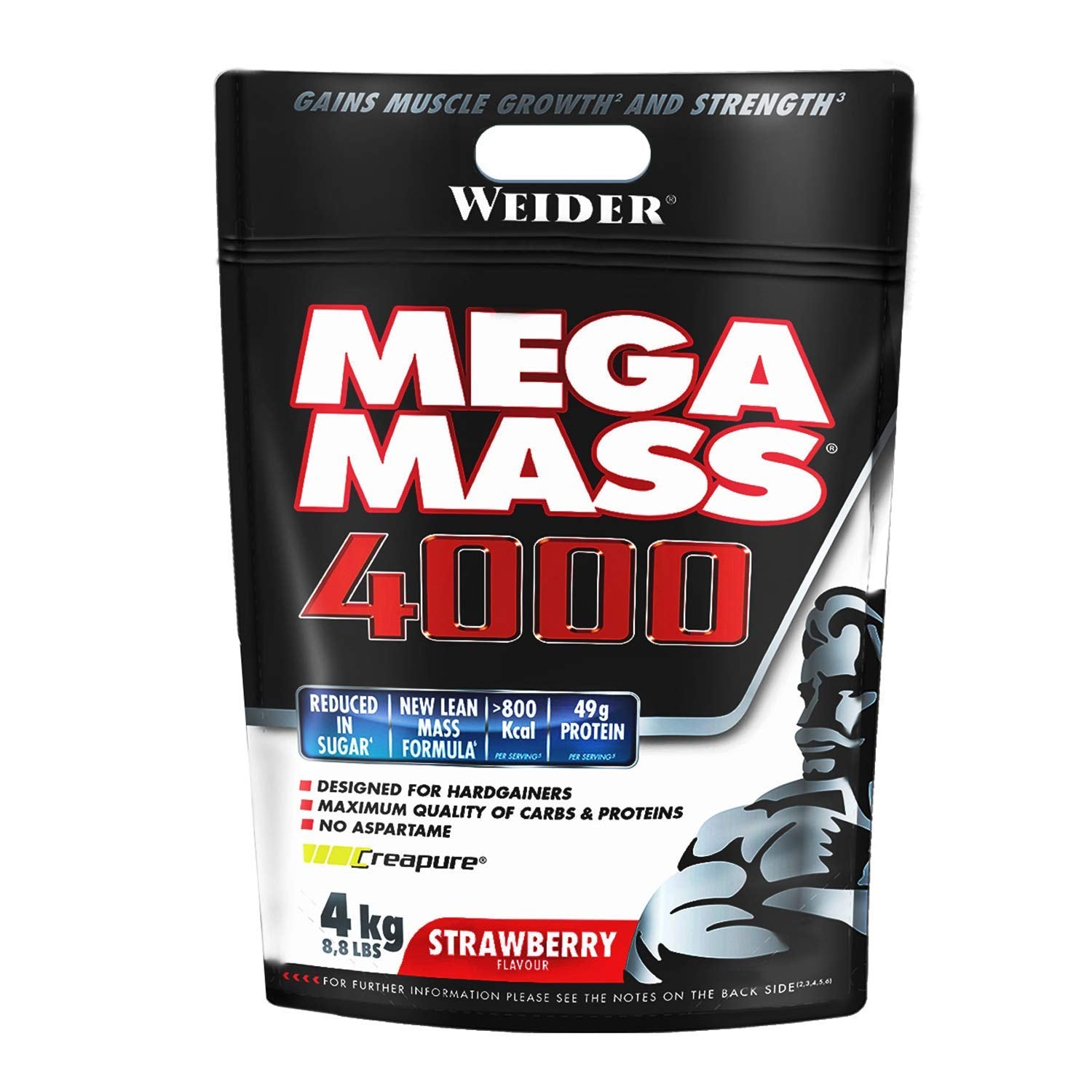 Weider Mega Mass 2000 sabor chocolate (1500 g) 67% de hidratos e 16% de proteínas. Enriquecido com vitaminas e minerais. Com menos açúcares (WMN.402101)