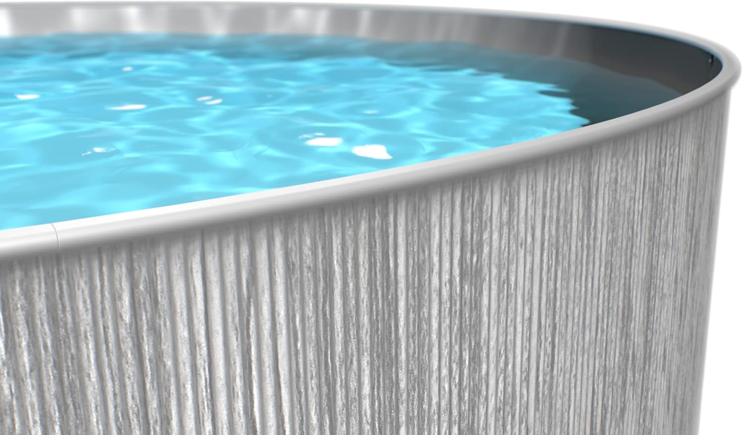 Steinbach Piscina de parede de aço New Splasher Secure 011002G, Ø 350 x 90 m, piscina redonda com aspeto de madeira, cinzento escuro e folha interior cinzenta, para até 7,800 litros de água, com