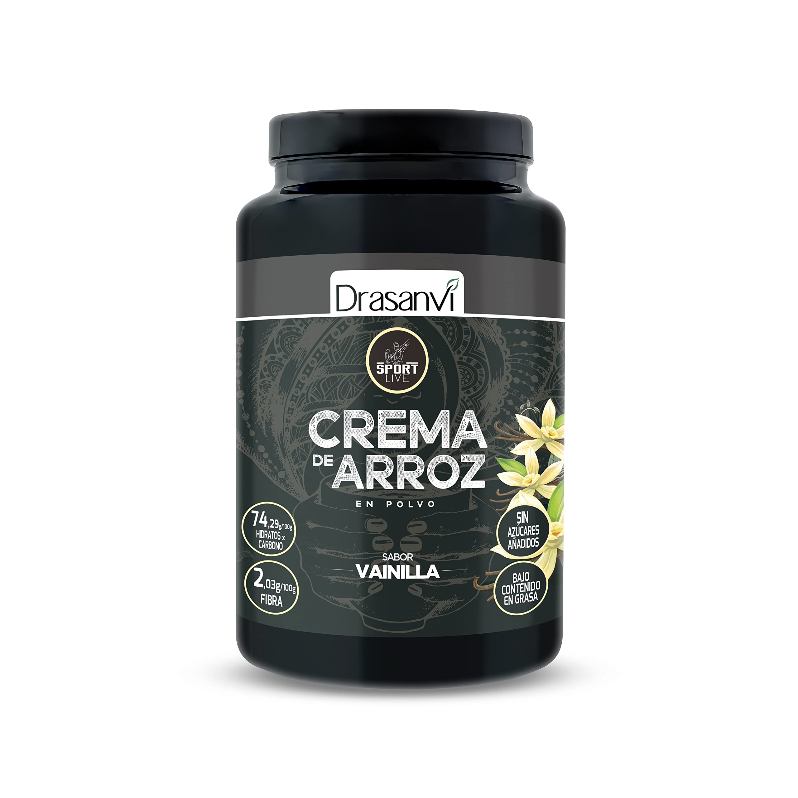 DRASANVI Creme de arroz | Creme de arroz fitness | Energia rápida e sustentada, Hidratos de carbono, fibra e proteínas de qualidade, sem gorduras nem açúcares adicionais, sabor chocolate branco - 1 kg