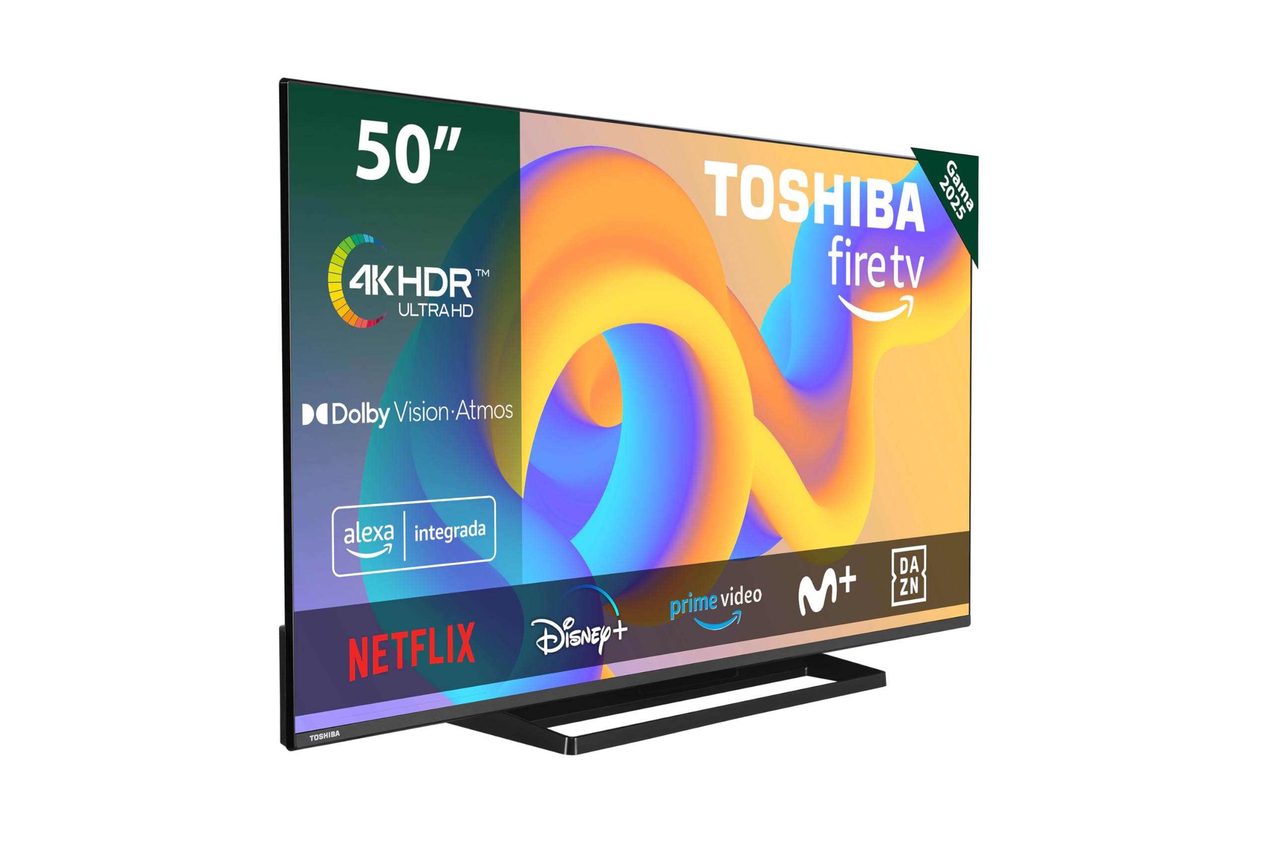 TOSHIBA 50UV2363DG Smart TV 4K UHD de 50", sin Marcos, con HDR10, Dolby Audio, Compatible con Asistente de Voz Alexa y Google