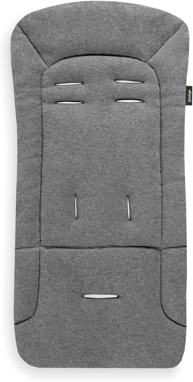 hauck Colchoneta para Silla de Paseo Universal - Funda Carrito Bebe y Remolques de Bicicleta para Niños, Algodón, Transpirable, Suave, Fácil de Fijar, Verano e Invierno - Gris Oscuro