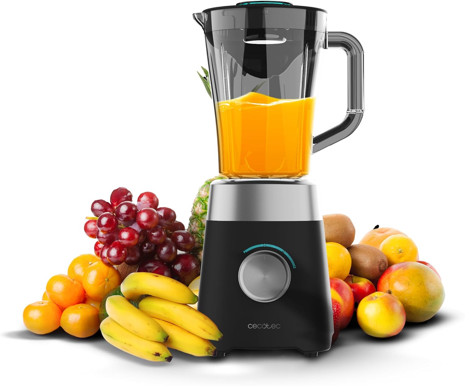 Cecotec Liquidificadora Power Black Titanium 1300 Max B. 1300 W, 2 velocidades, lâmina de 4 folhas de titânio preto e jarro de 1,5 l de capacidade, função de pulso tritura e pulverização, picador de