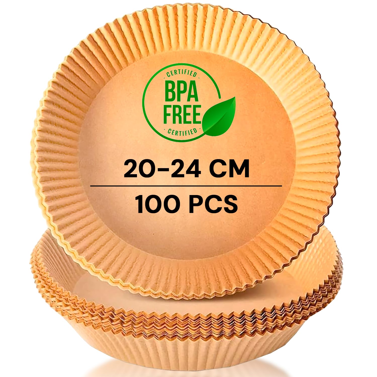 edihome, Papel de fritadeira de ar, Fryer Air, 100 unidades, 20-24 cm, BPA Free, descartável, para forno, acessórios para fritadeira sem óleo de 5 a 8 litros (20-24 cm, quadrado)