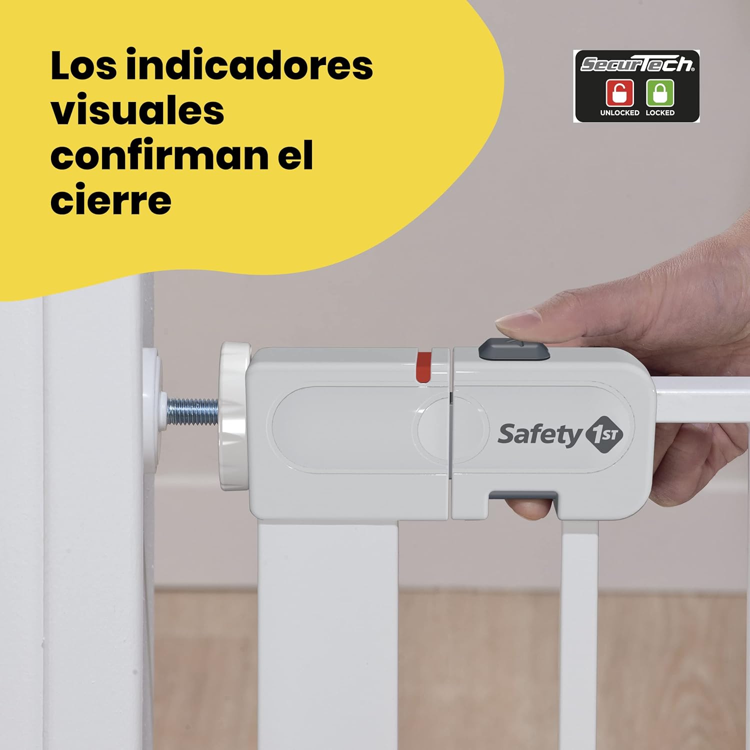 Safety 1st Easy Close Metal Barreira de segurança branca metálica para portas e escadas, porta de segurança de 80 cm até 136 cm com extensões, adequado para bebés, crianças e cães