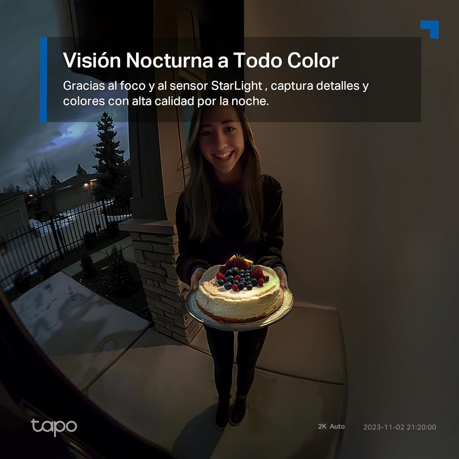 Tapo D210 Timbre Inalámbrico con Cámara 2K, Timbre Videoportero WiFi Exterior Impermeable, Detección de Movimiento Inteligente, Visión Nocturna, Audio Bidireccional, Alerta, en Tarjeta SD/Nube