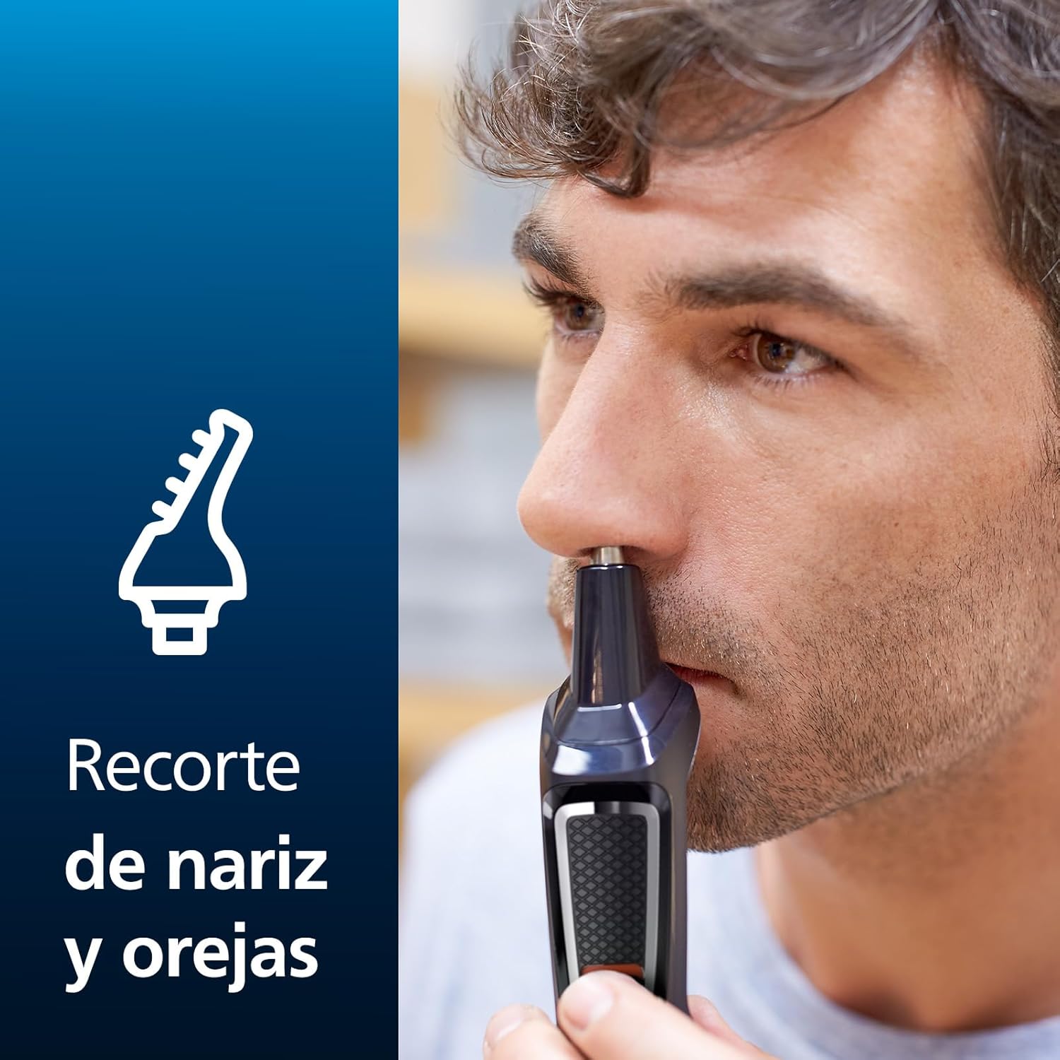 Serie 3000 de Philips, recortador todo en uno Multigroom, 7 en 1, una sola herramienta, moldeado sencillo para rostro y pelo, 11 posiciones de longitud (0,5-16 mm), modelo MG3730/15