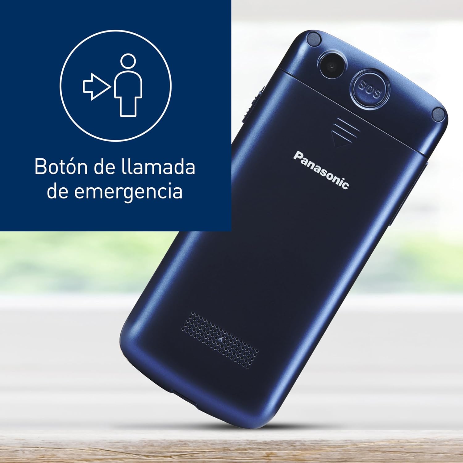 Panasonic KX-TU110EXC - Teléfono Móvil Para Personas Mayores, 1.77 Pulgadas (160 x 128), Pantalla y Teclas Grances, Botón SOS, Resistente a Golpes, Linterna, Batería 22h, Azul, 11,4 x 5,1 x 1,3 cm