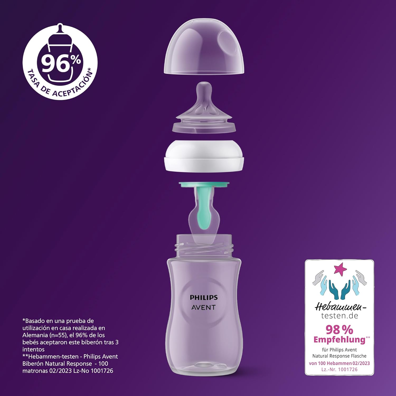 Philips Avent Set de presente para recém-nascidos: 4 biberões com sistema AirFree, chupeta ultra macia e escova, 0-12 meses (modelo SCD657/11)