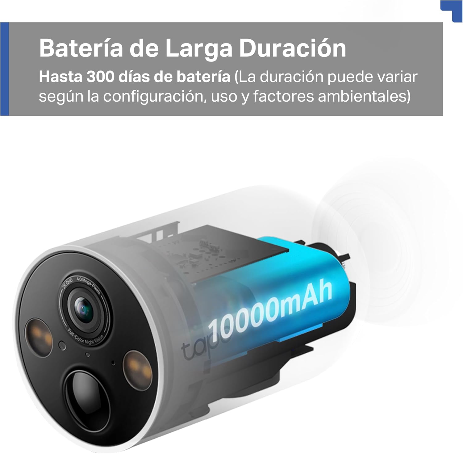 Tapo [2024 novo] C425 - Câmara Wi-Fi de bateria para exterior/interior, 2K QHD, 1000 mAh, IA aprimorada, visão noturna colorida, base magnética, sem necessidade de hub, compatível com Painel solar