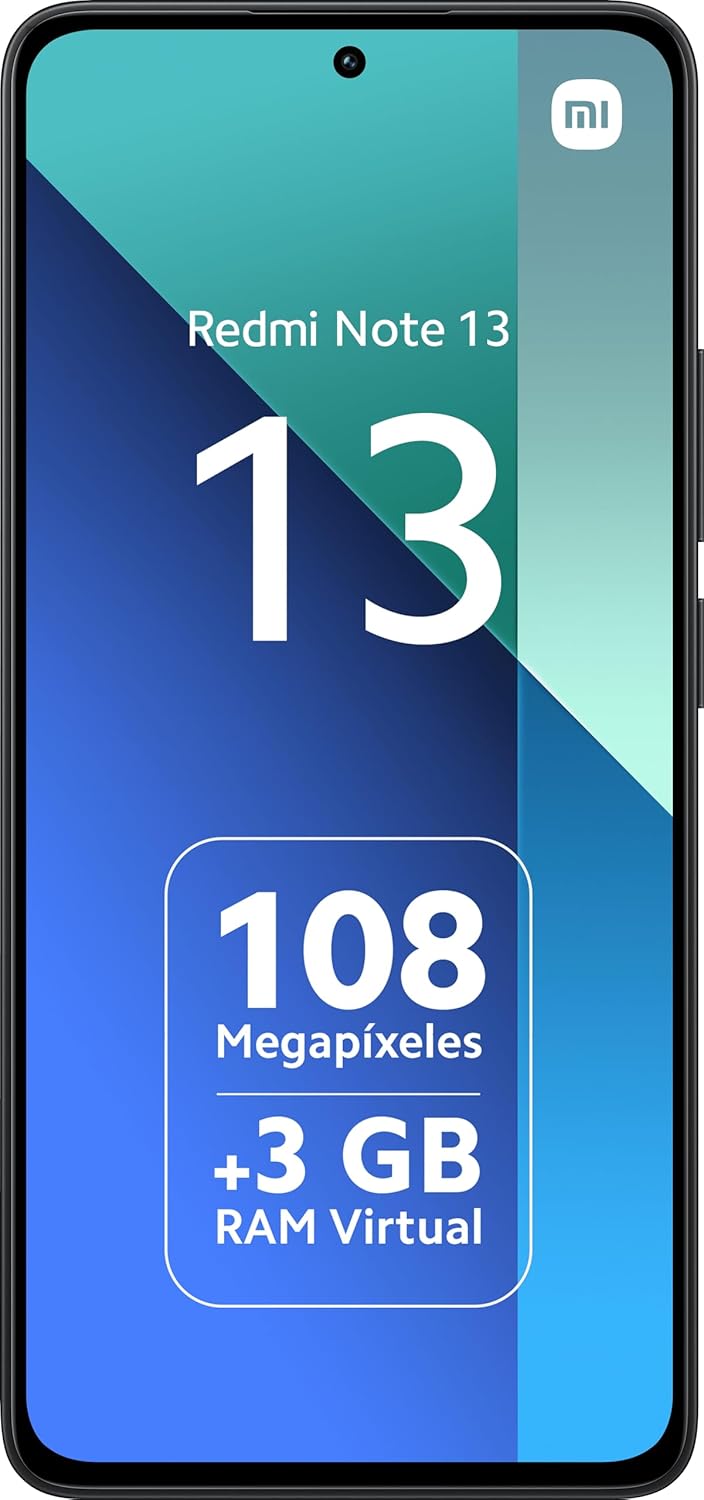Xiaomi Redmi Note 13 4G - Smartphone de 8+128 GB, Pantalla de 6,67" AMOLED FHD+ 120Hz, Snapdragon 685, Triple cámara de hasta 108MP, Carga rápida 33W, Negro (Versión ES)